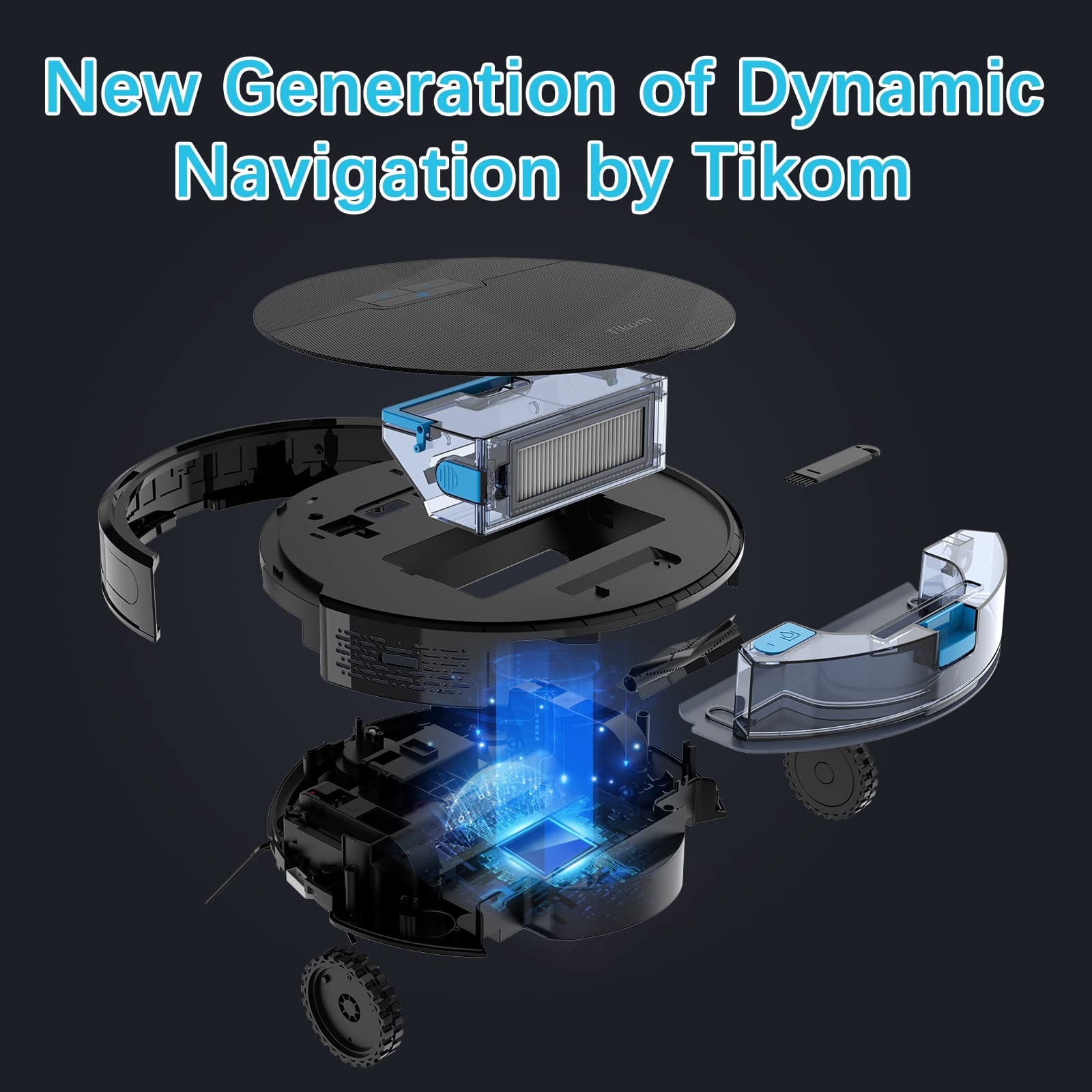 Tikom G8000 Robot Vacuum Cleaner with Mopping, 2700Pa Strong Suction, Self-Charging, for Pet Hair & Hard Floors, Black - Review Image 2