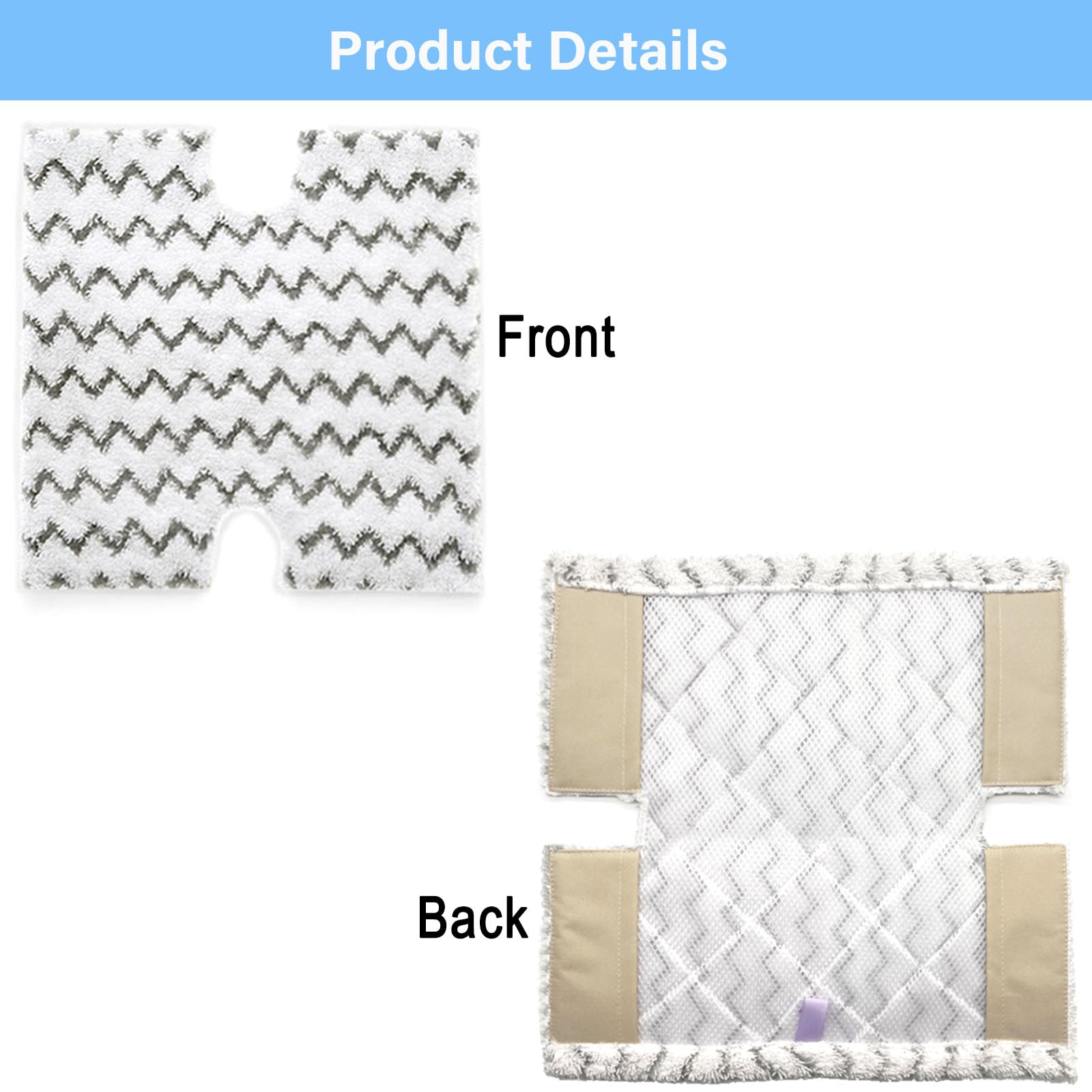 8-Pack Replacement Steam Mop Pads for Shark Lift-Away Pro & Genius Steam Mops - Compatible with S3973, S5001, S6001 Series - Review Image 3