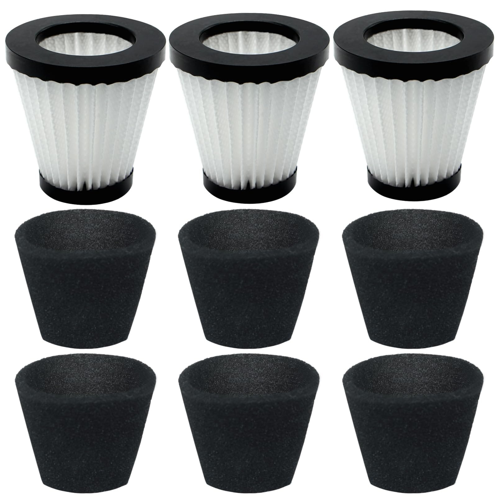 Compatible with Dirt Devil Scorpion Handheld Vacuum Filter Set - 3 Pack Hepa & 6 Pack Sponge Filters