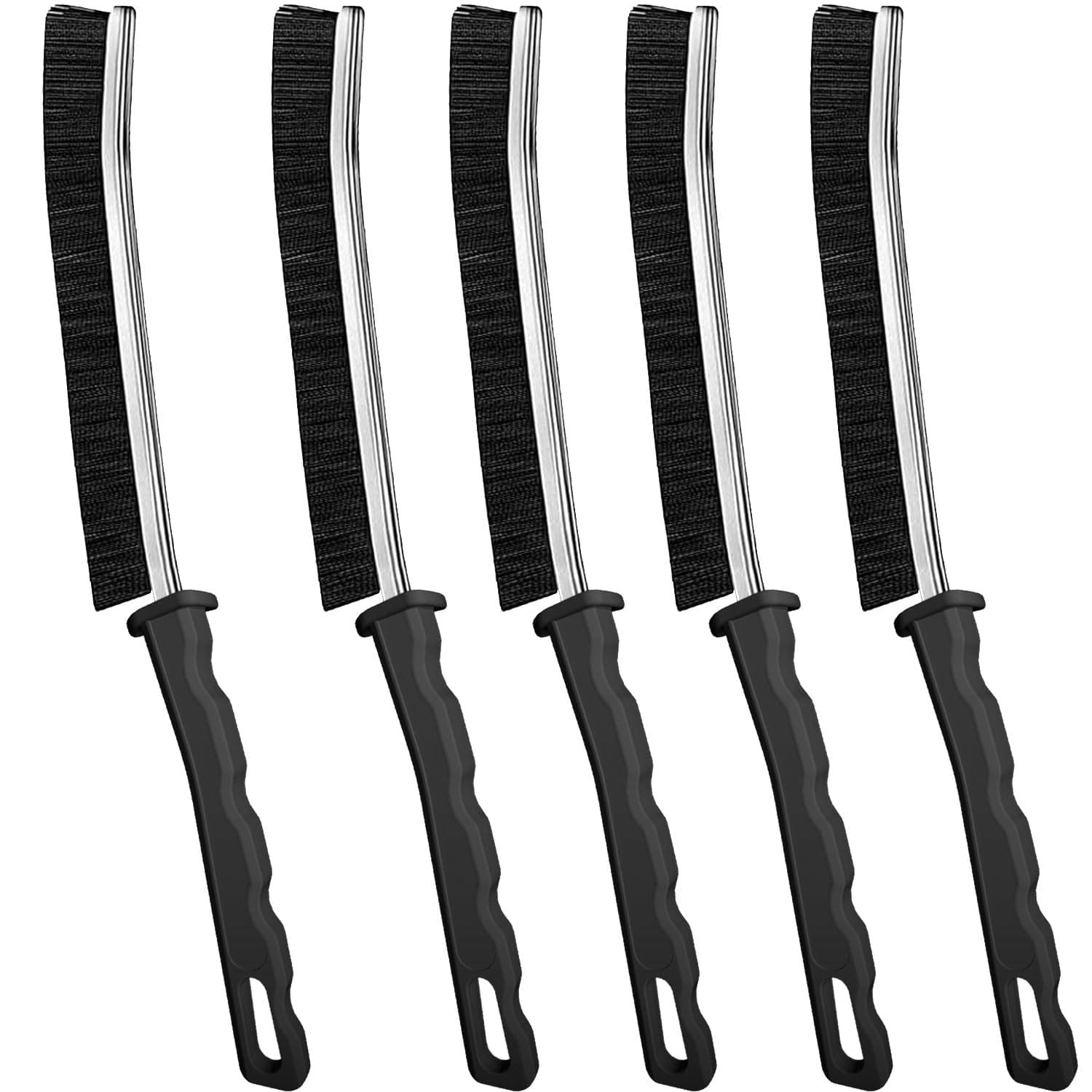 5-Piece Multifunctional Crevice Cleaning Brush Set - Hard Bristle Brush for Blind, Baseboard, Fan, Window, Sliding Door Track