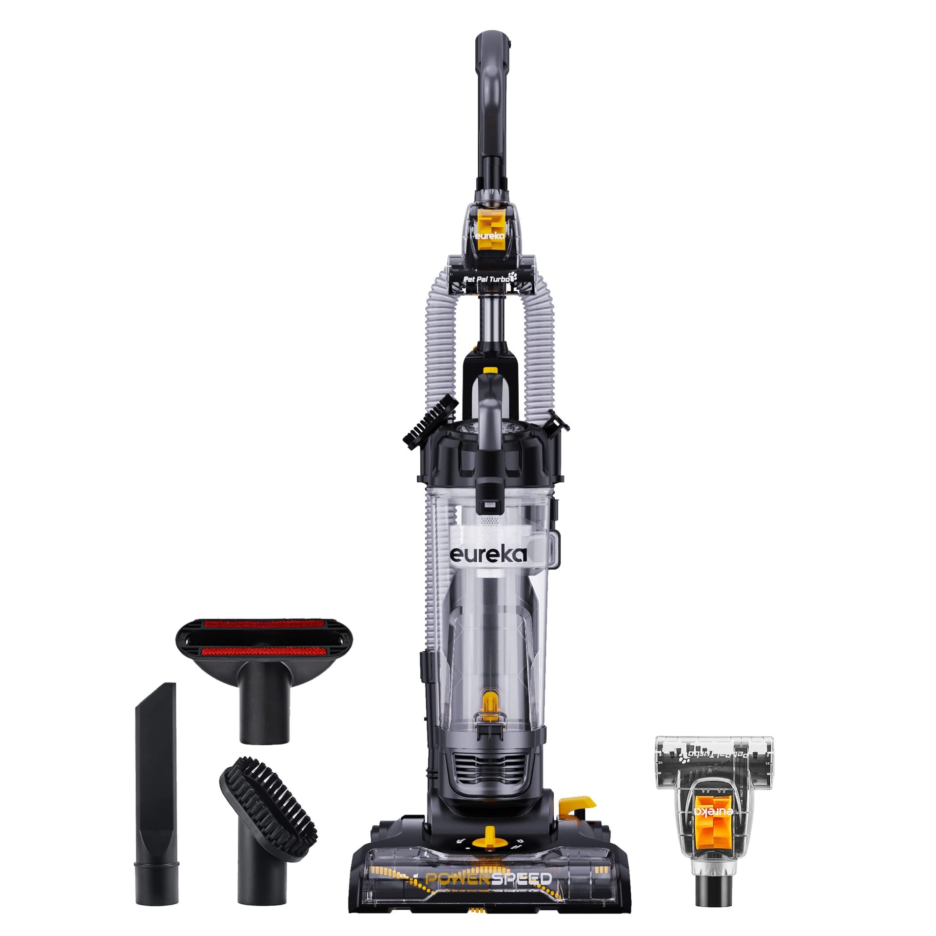 Eureka PowerSpeed Lightweight Upright Vacuum Cleaner for Carpet and Hard Floor with Pet Turbo - Black/Yellow
