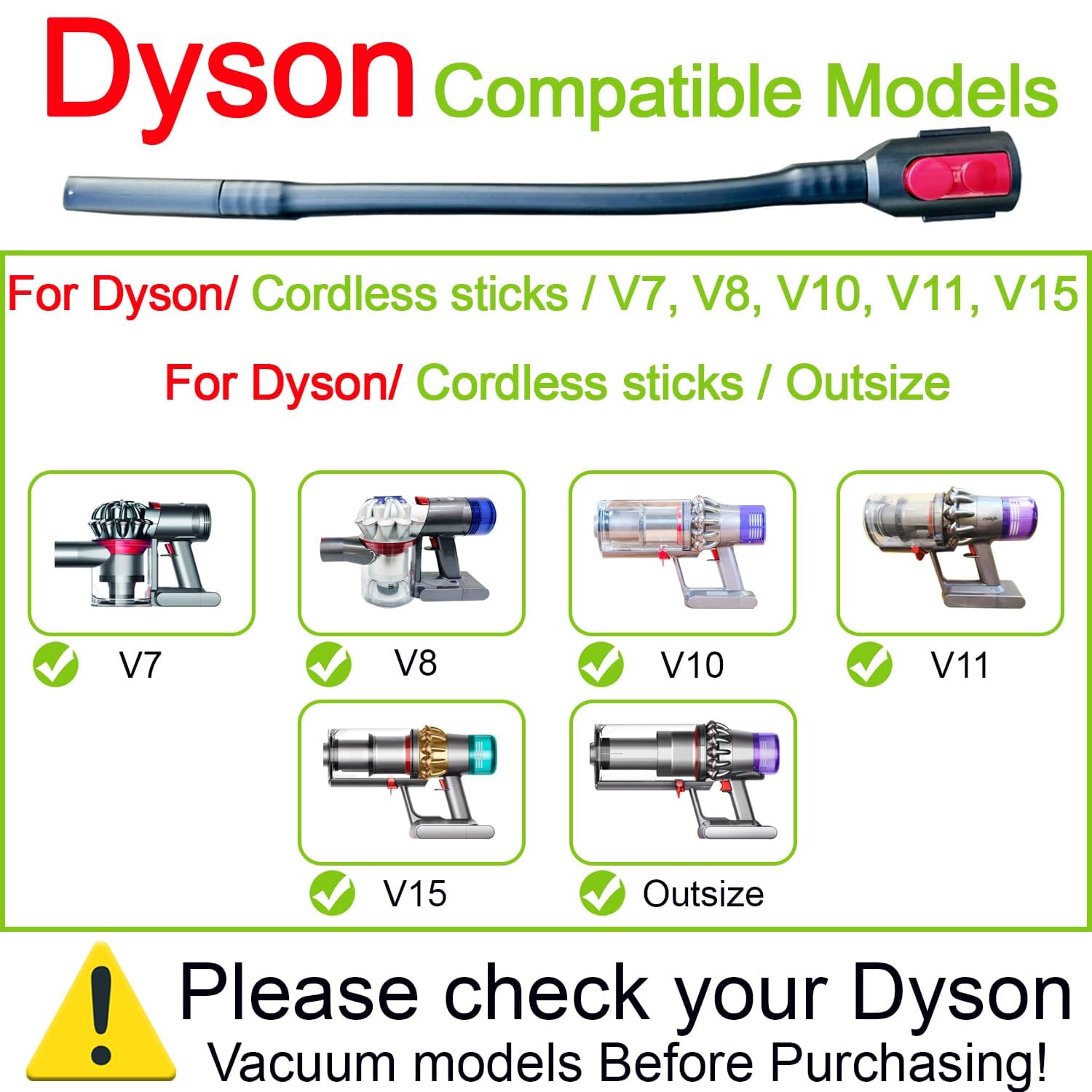 FlexiCrevice Tool for Dyson Cordless Vacuums - Attachments for Dryer Vent, Car Detailing, Corners - Dryer Vent Cleaner Kit - Review Image 2