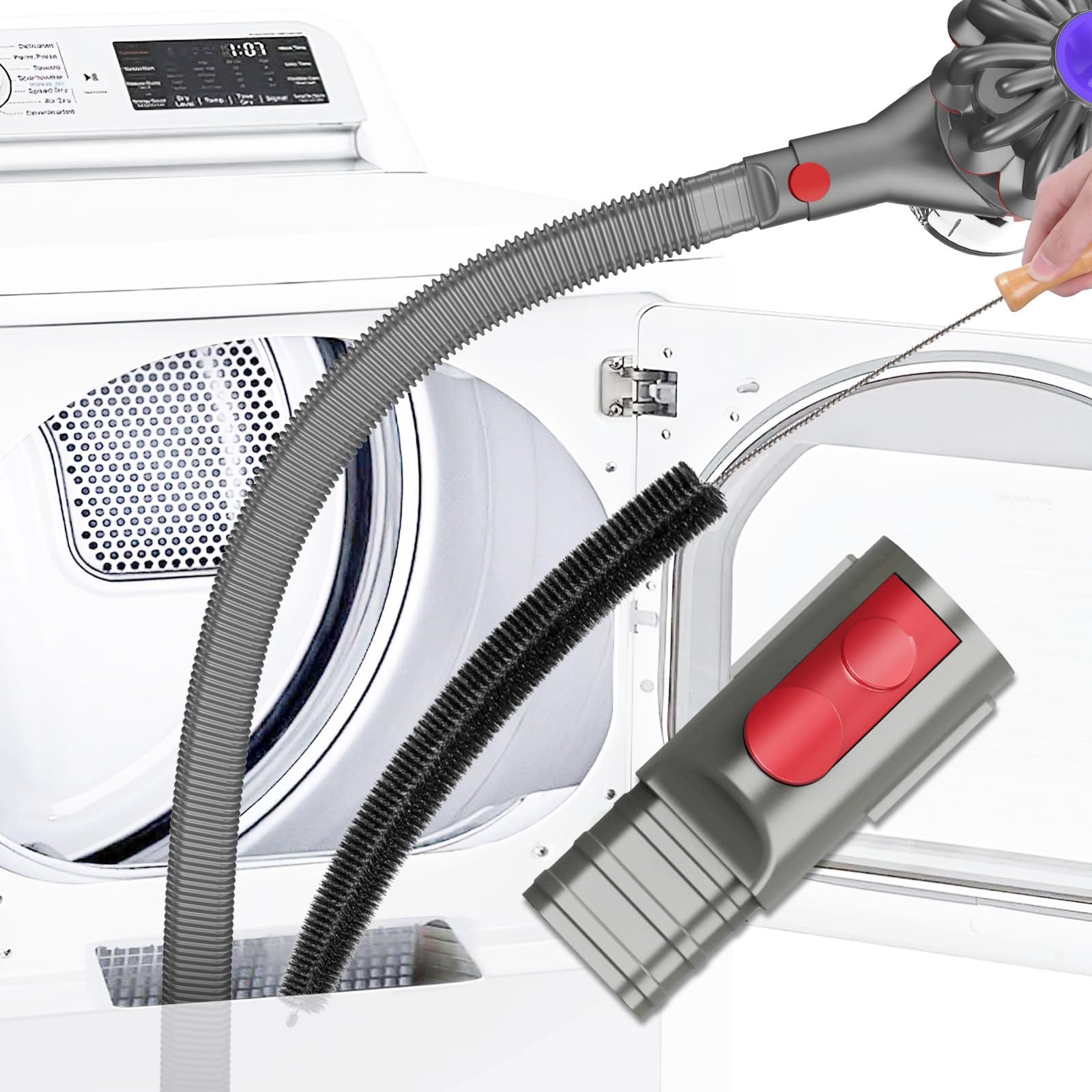 Sealegend Dryer Vent Cleaner Kit for Dyson V7 V8 V10 V11 V15 Models with Lint Brush Attachment