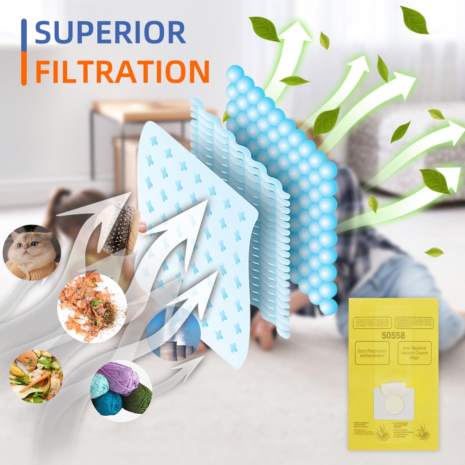 30 Pack Compatible Vacuum Cleaner Bags for Kenmore Canister Type C/Q 5055 50555 50557 50558, Type C-5 C-18,200 Series, 400 Series, 600 Series, 700 Series, 800 Series Vacuums - Review Image 4
