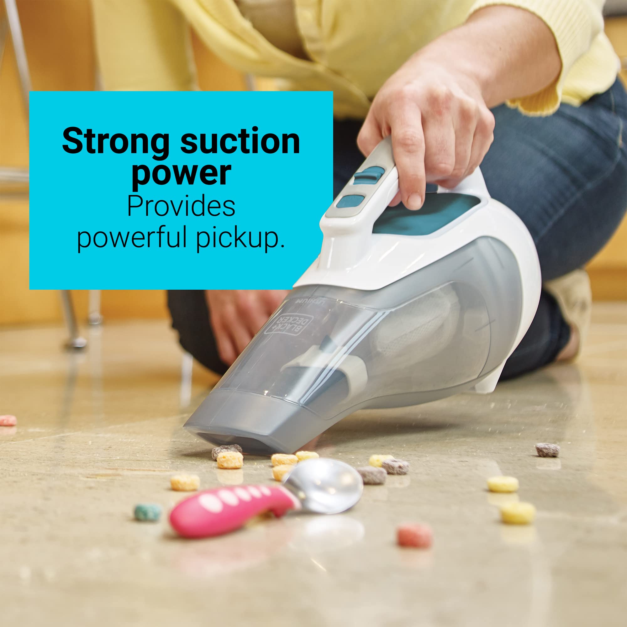 Black+Decker Dustbuster Cordless Handheld Vacuum - Lightweight Flexi Blue/Grey/White (Hhvi315Jo42) - Review Image 4