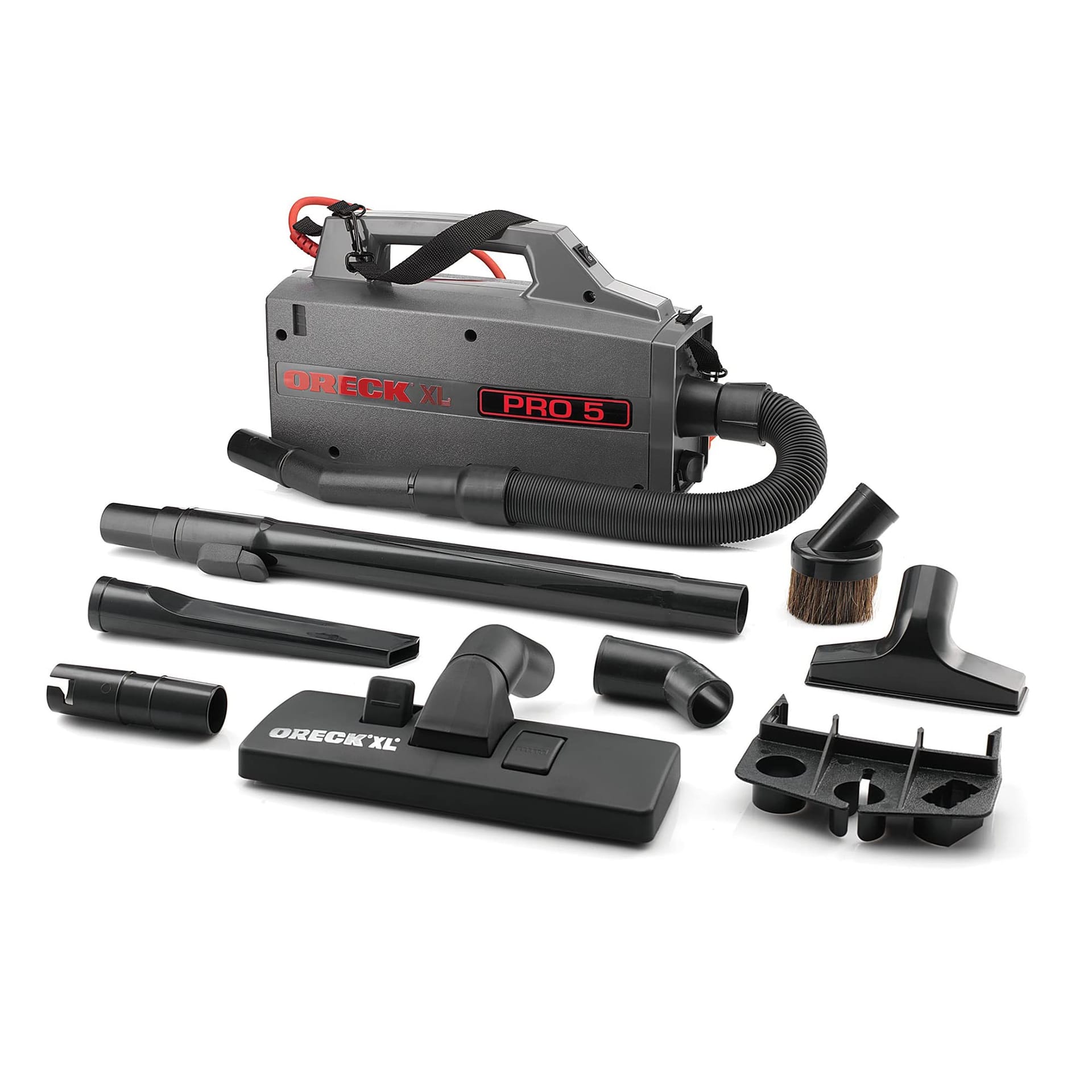 Oreck Commercial XL Pro 5 Super Compact Canister Vacuum Cleaner with Attachments - Lightweight Portable Professional Grade (BB900-DGR, Black)