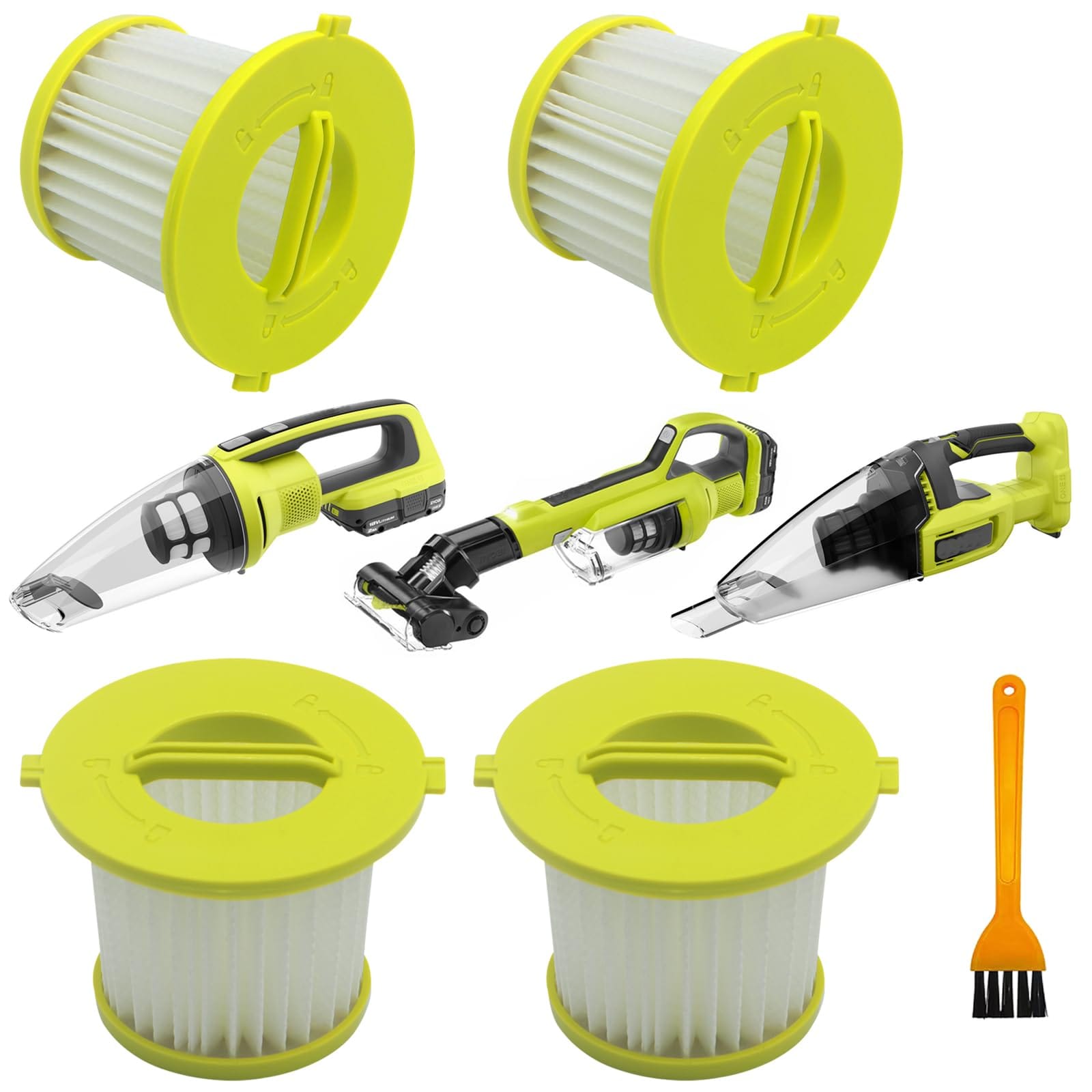 HEPA Filter 4 Pack Compatible with Ryobi 18V One+ & Hart 20-Volt Hand Vacuum Cleaners