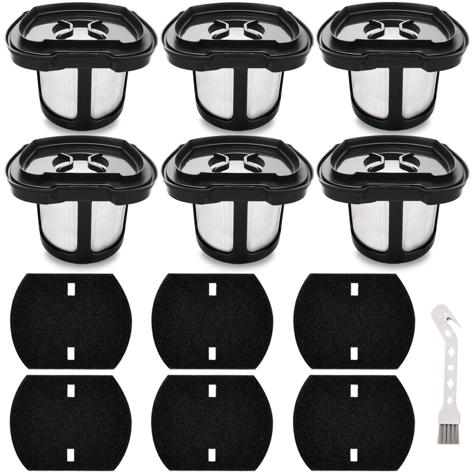 Pet Hair Vacuum Filter Replacement Kit for Bissell Hand Vacuums 2284W, 2390A, 2390, 2389, 2579 - 6 Filters & Foam Filters