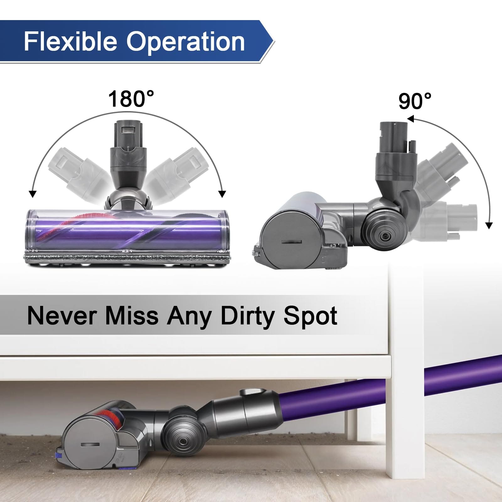 Lightweight Cordless Stick Vacuum Quick-Release Motorhead Cleaner Attachment for Dyson V6 DC58 DC59 DC61 DC62 DC72 DC74 SV04 SV06 SV09 Models - Replacement Part for Hardwood Floors and Carpets - Review Image 2
