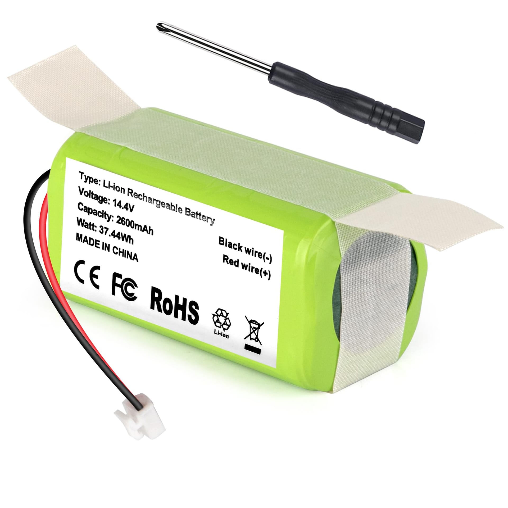 Replacement RVBAT850 Battery for Shark Ion R75 RV761 RV850C RV1000S RV1100VL RV1001AE UR1000SR RV700_N RV720_N Cordless Stick Vacuum Cleaners (2-Prong Connector, Not For 3-Prong Connector)