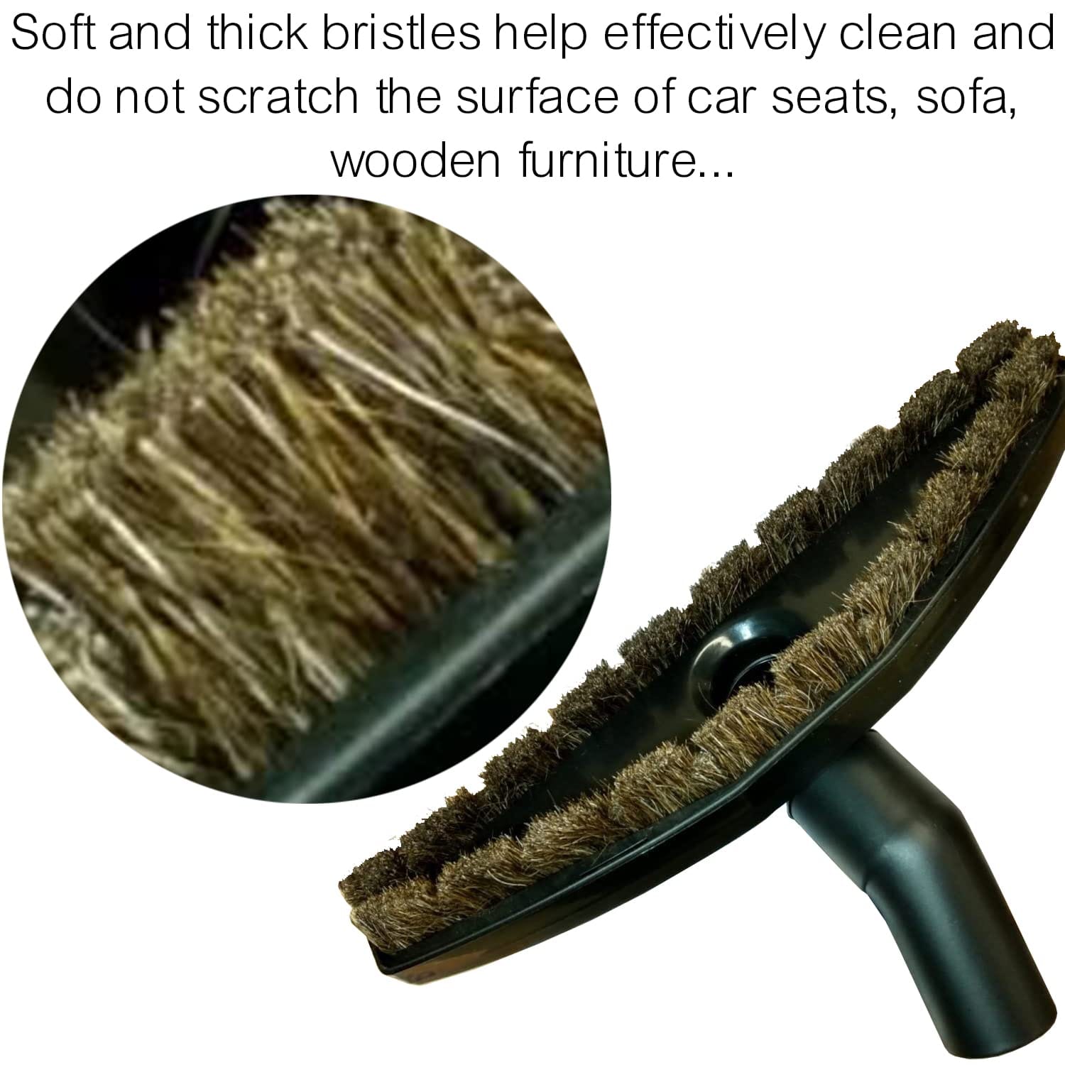 Horsehair Hardwood Floor Attachment with Vacuum Hose Adapter Kit for Wood and Tile Floors - Pet Hair Vacuum Attachment Compatible with Most Vacuum Cleaners - Review Image 2