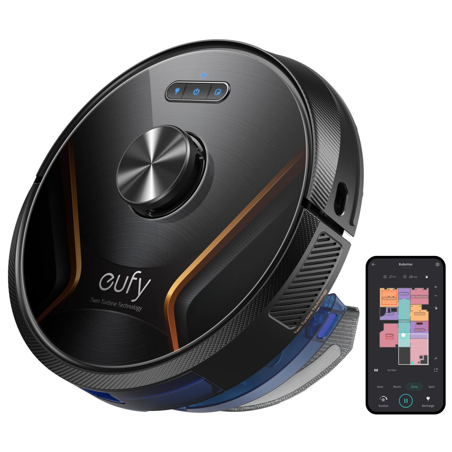 Eufy X8 Hybrid Robot Vacuum and Mop Cleaner with iPath Laser Navigation, Powerful Twin-Turbine Suction - Perfect for Pet Owners