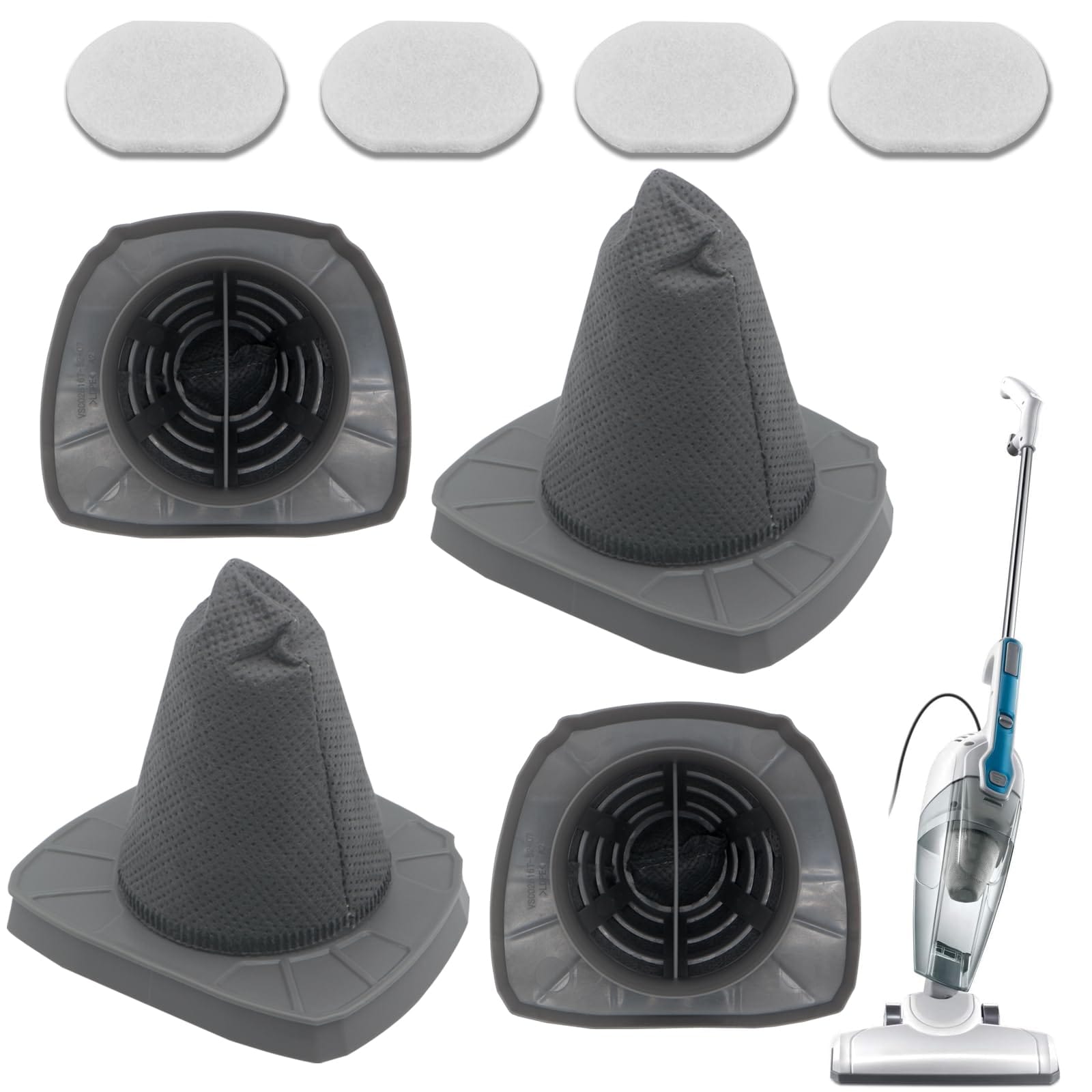 Replacement Hepa and Sponge Filters Compatible with Eureka Nes100 Handheld Vacuum & Black & Decker Bdst1601 3-In-1 Vacuum, 4 Pack