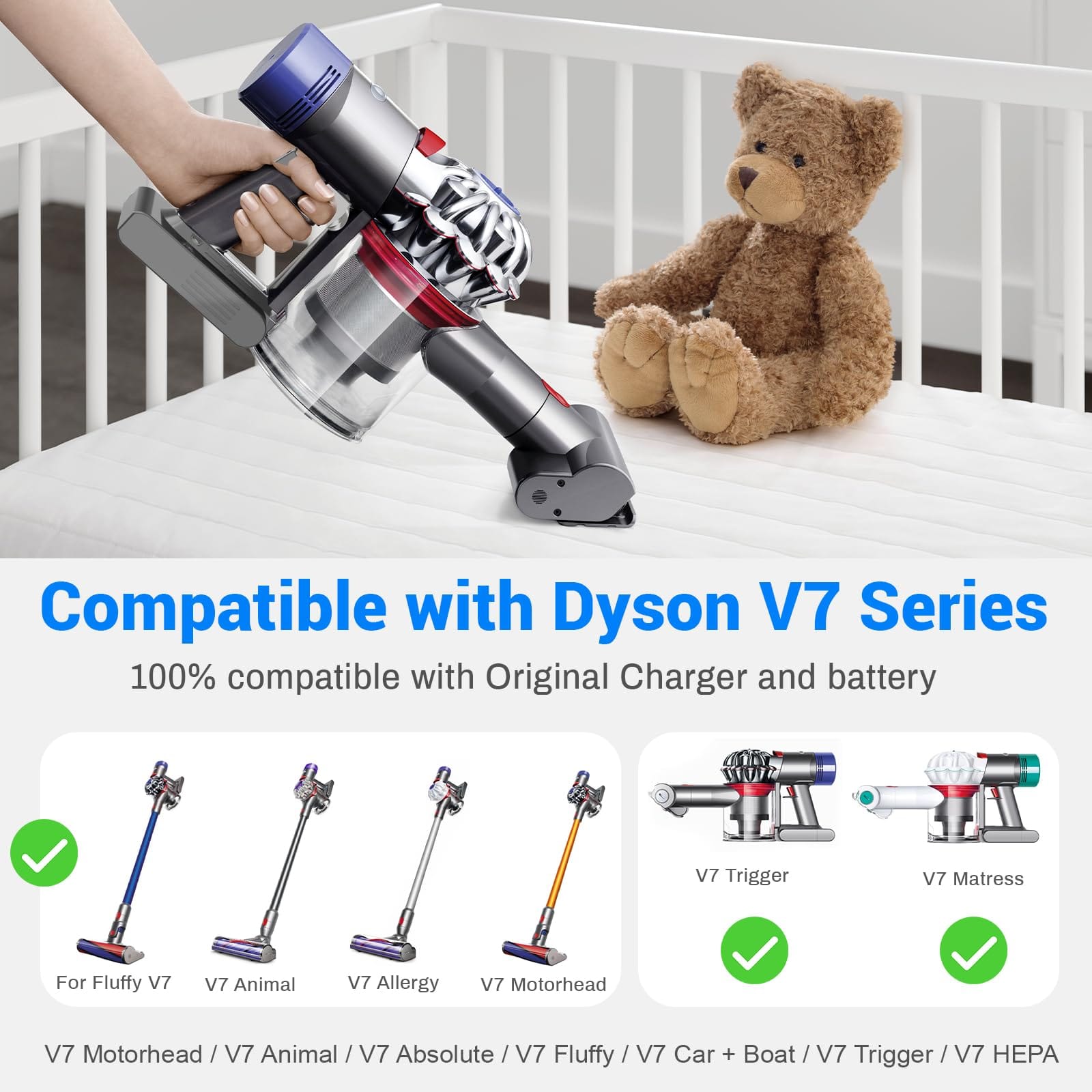 High Capacity 21.6V 6000mAh Lithium-Ion Battery Replacement for Dyson V7 Motorhead Animal Cordless Vacuums - Filters Included - Review Image 5
