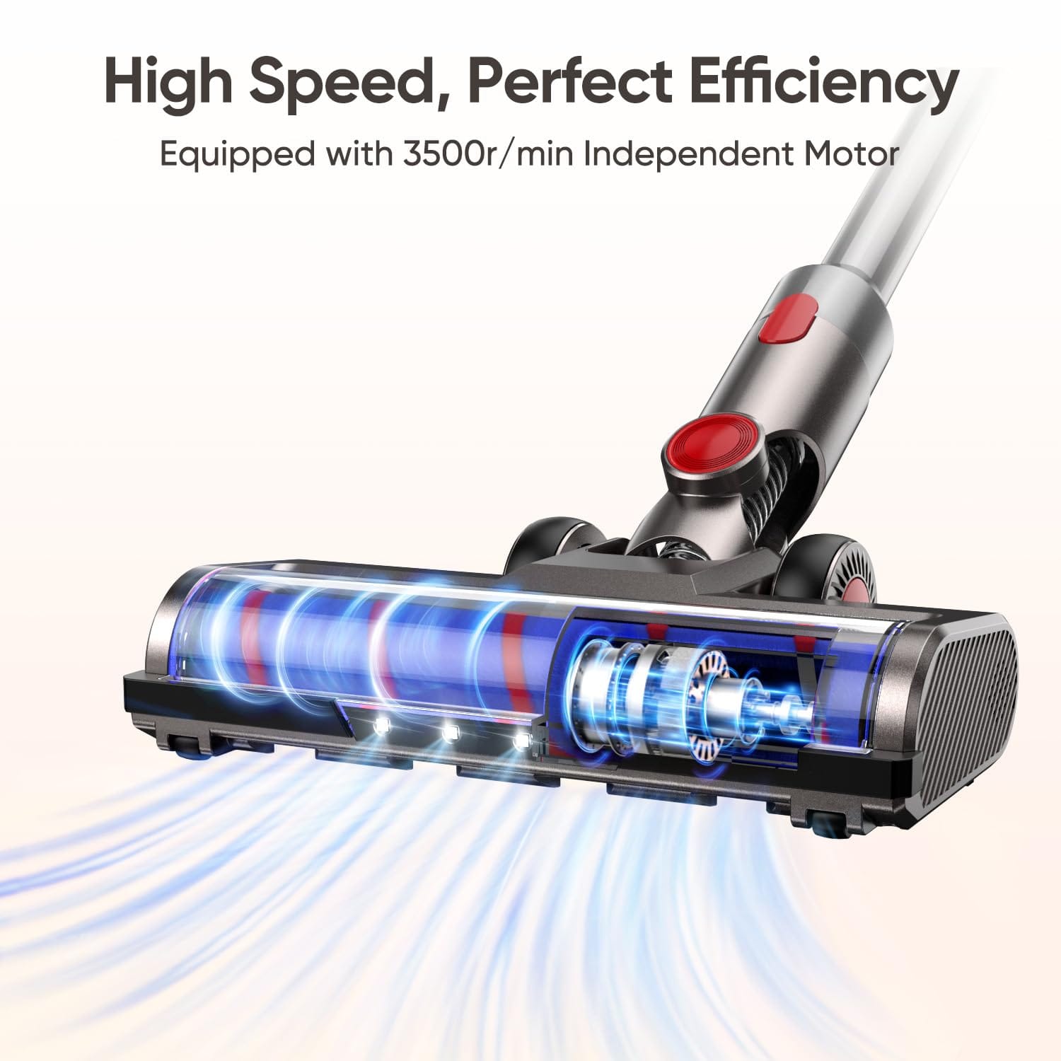 Flylinktech LED Motorhead Vacuum Attachment Compatible with V7, V8, V10, V11, V15, Sv10, Sv11, Sv12, Sv14 Cleaners - Turbo Bristle Rollers for Hardwood Floors & Carpets - Review Image 2