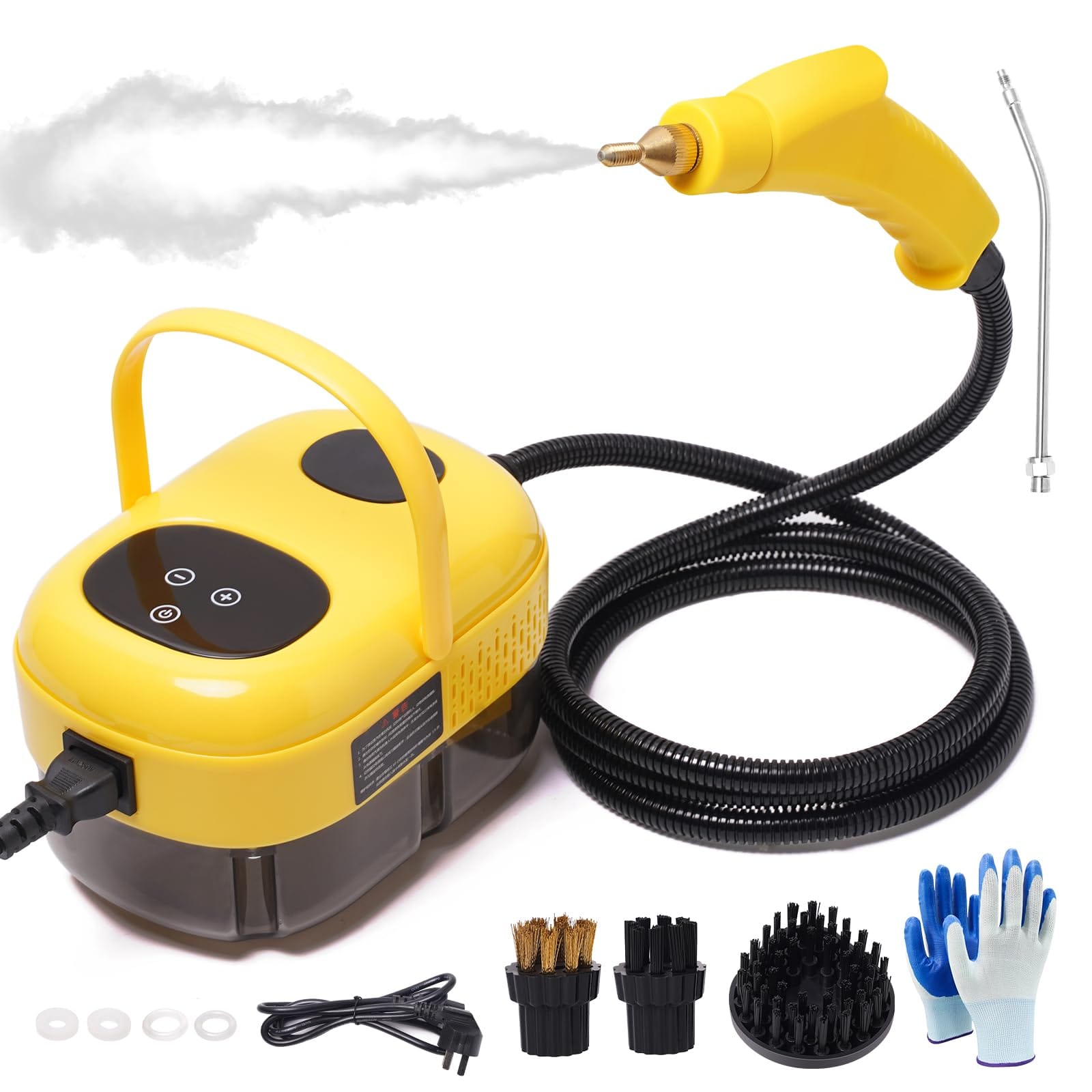 2500W Portable Steam Cleaner for Car Detailing and Home Cleaning with Brush Heads