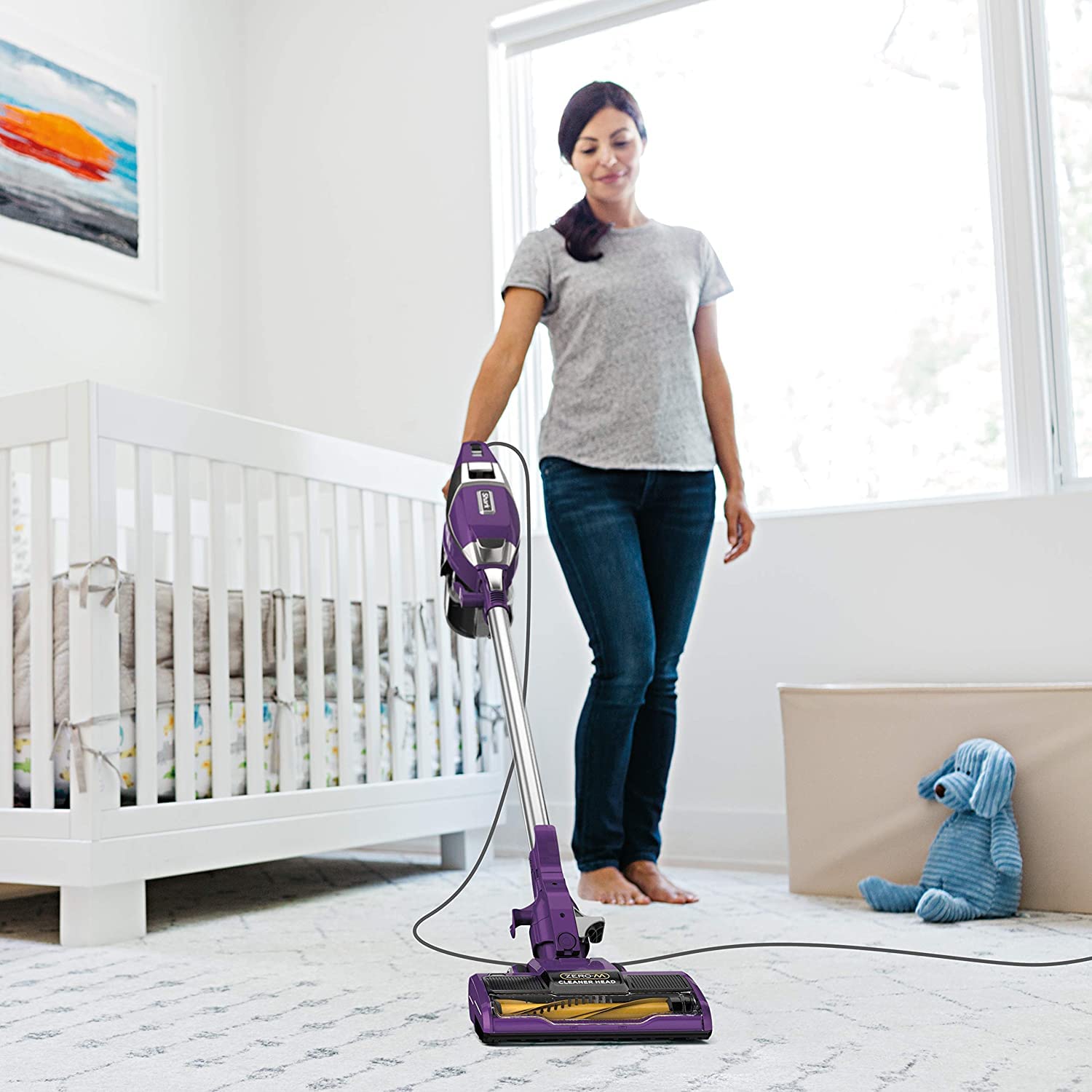 Certified Refurbished Shark Rocket Corded Stick Vacuum with Zero-M Anti-Hair Wrap Technology, XL Dust Cup, Handheld Mode, Swivel Steering, Plum Purple (ZS351) - Best Certified Refurbished Stick Vacuum for Pets - Review Image 2