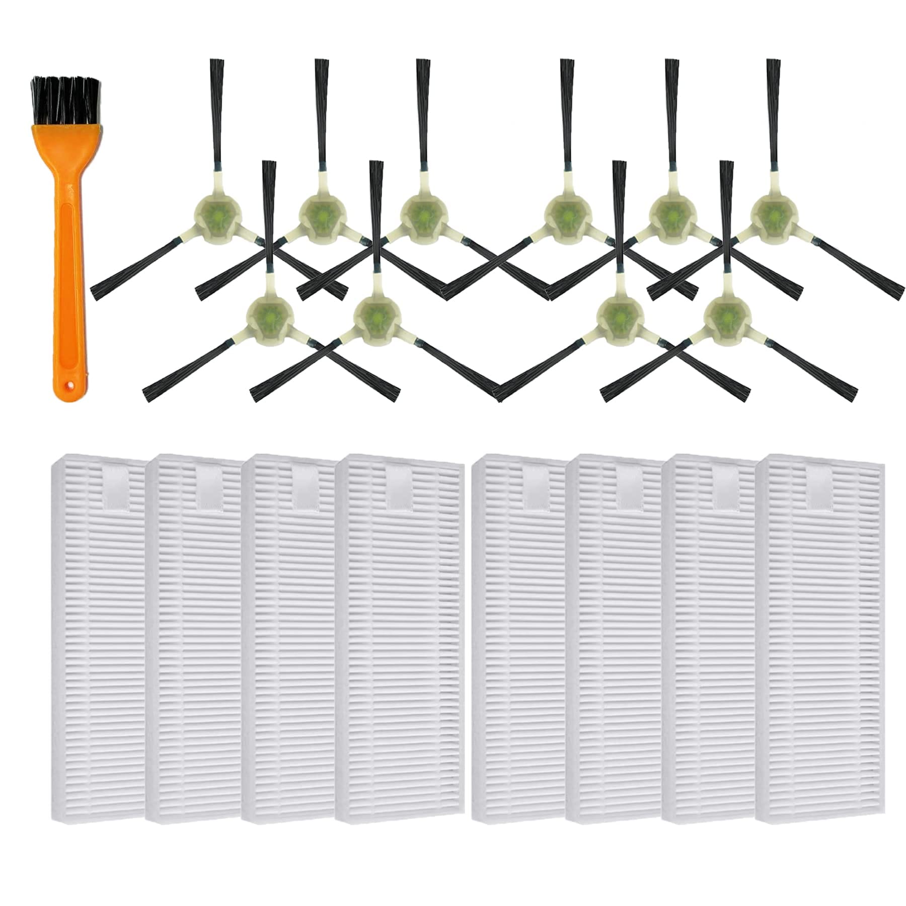 18-Pack HEPA Filter Replacement and Edge-Sweeping Brushes for OKP Life K2 K3 Lefant M210 Vacuum Cleaners