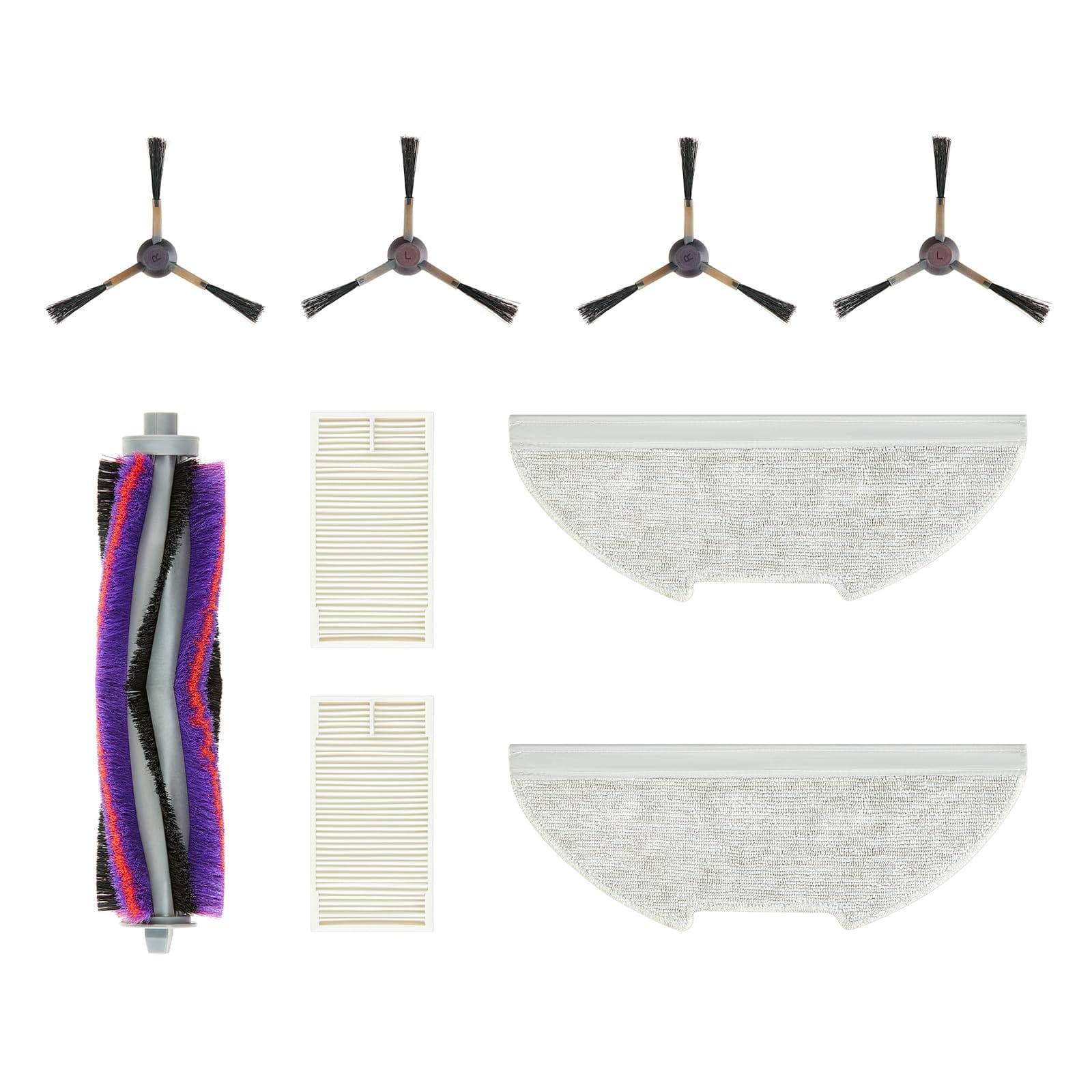 Eureka E10S Robot Vacuum Replacement Kit - Roller Brush, Hepa Filters, Brushes, Mop Pads