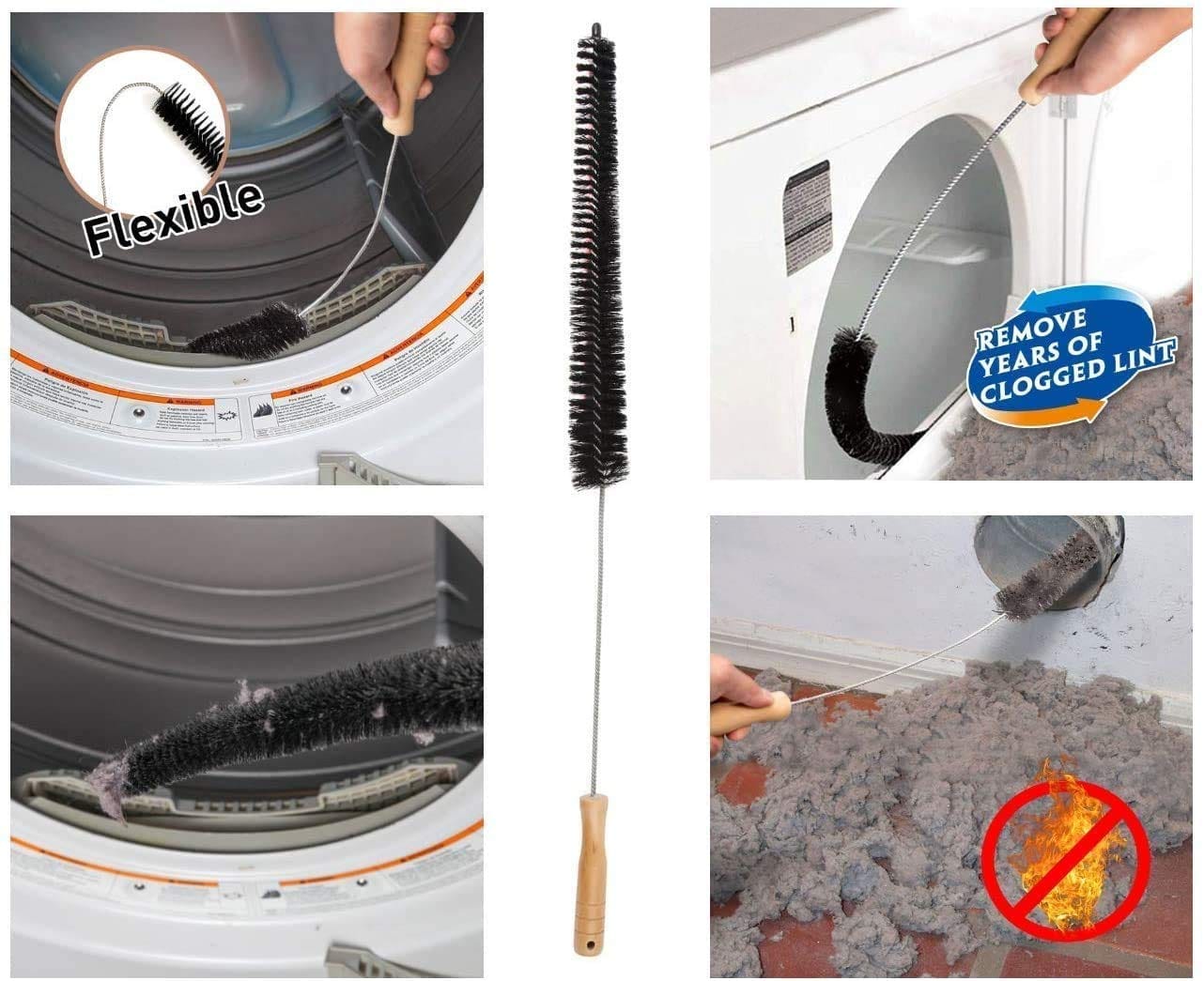 Deluxe Dryer Vent Cleaner Kit with Refrigerator Condenser Coil Brush - Vacuum Attachment for Small Crevice Cleaning - Review Image 2