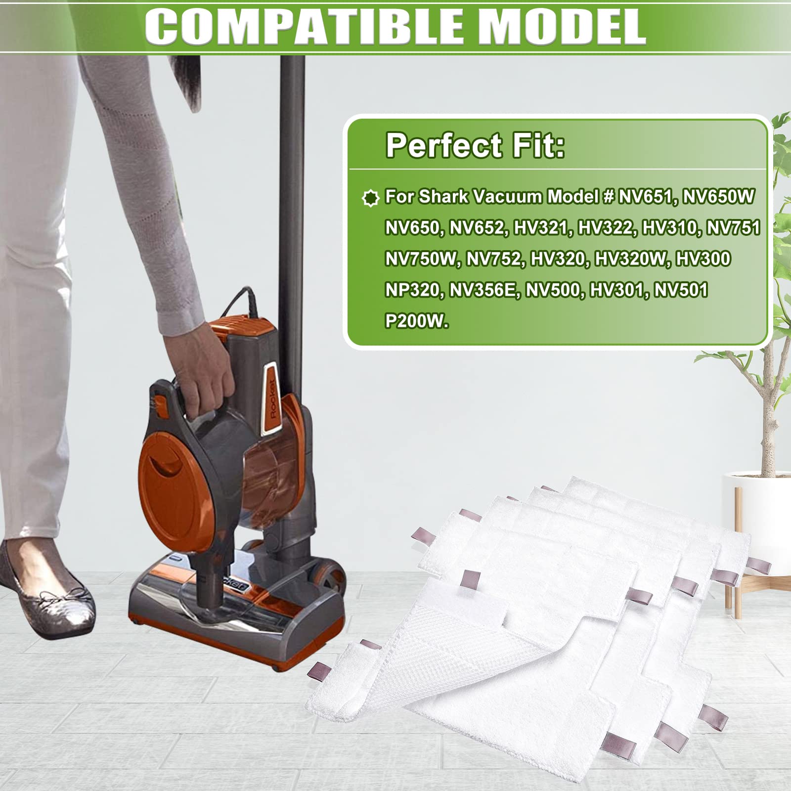 Washable Microfiber Cleaning Pad 4-Pack for Shark Dust-Away, Rotator, Navigator Lift-Away Pro Vacuum - Part # P200W - Review Image 2