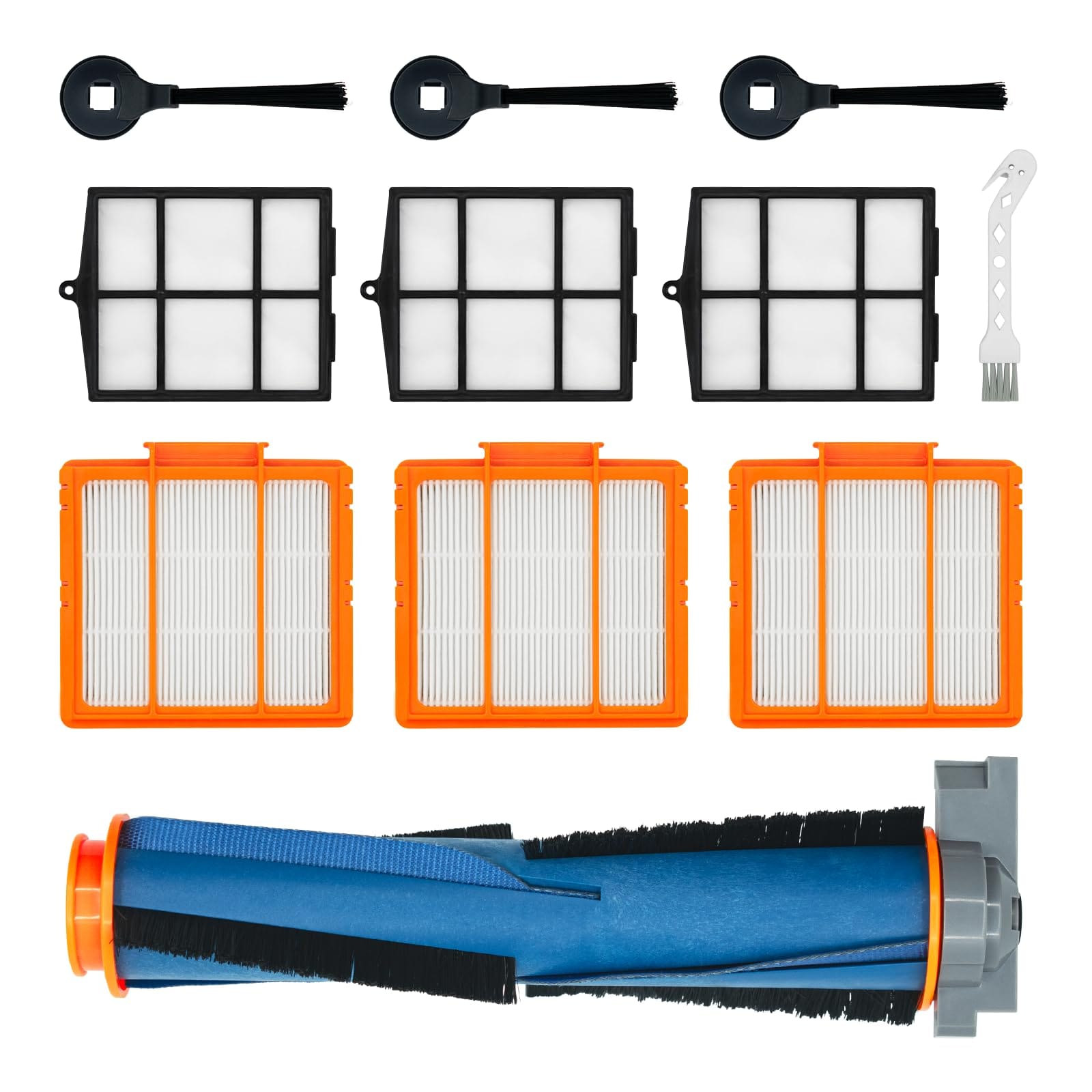 Replacement Parts for Shark AV2501S Series Robot Vacuum - Roller Brushes, Filters, Side Brush Set