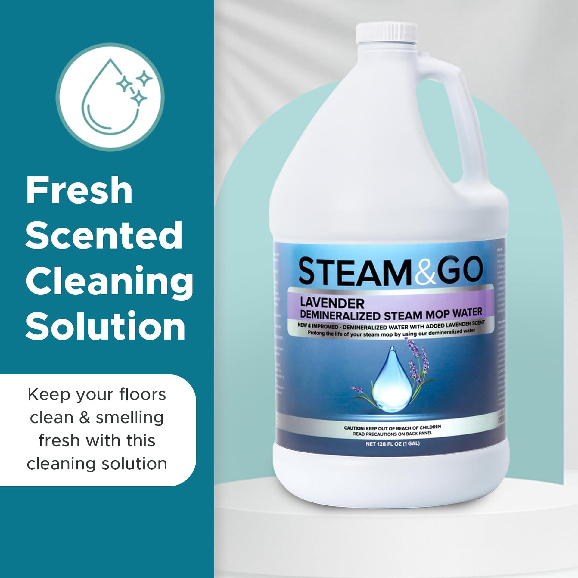 Lavender Scented Demineralized Water Cleaning Solution for Steam Mop - Ready-To-Use Multi-Surface Floor Cleaner - 128 Fl. Oz - Review Image 3