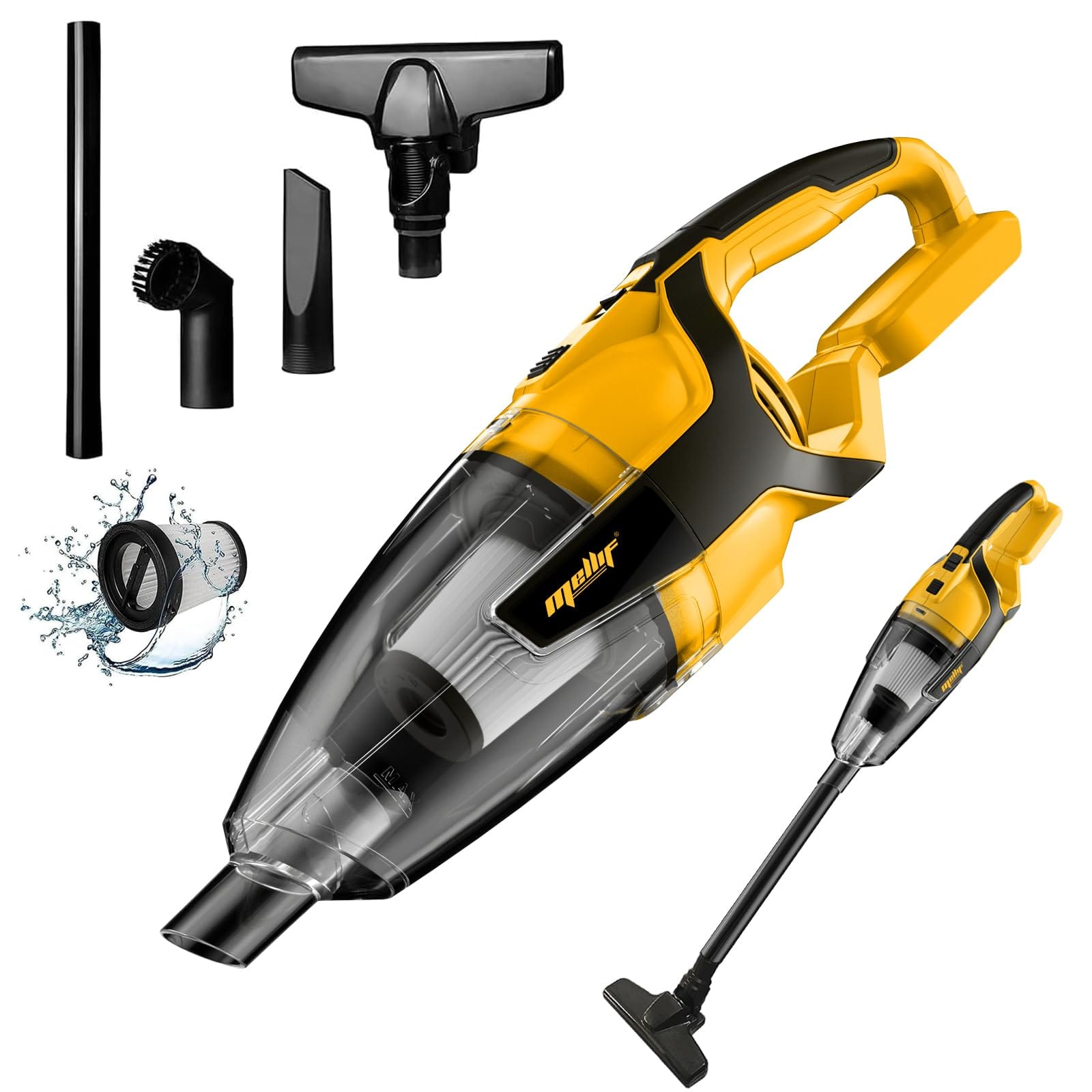 Powerful Cordless Handheld Vacuum Cleaner Compatible with Dewalt 20V 60V Max Battery - Ideal for Hard Floor, Carpet, Car, Pet Hair Cleaning (Battery Not Included)