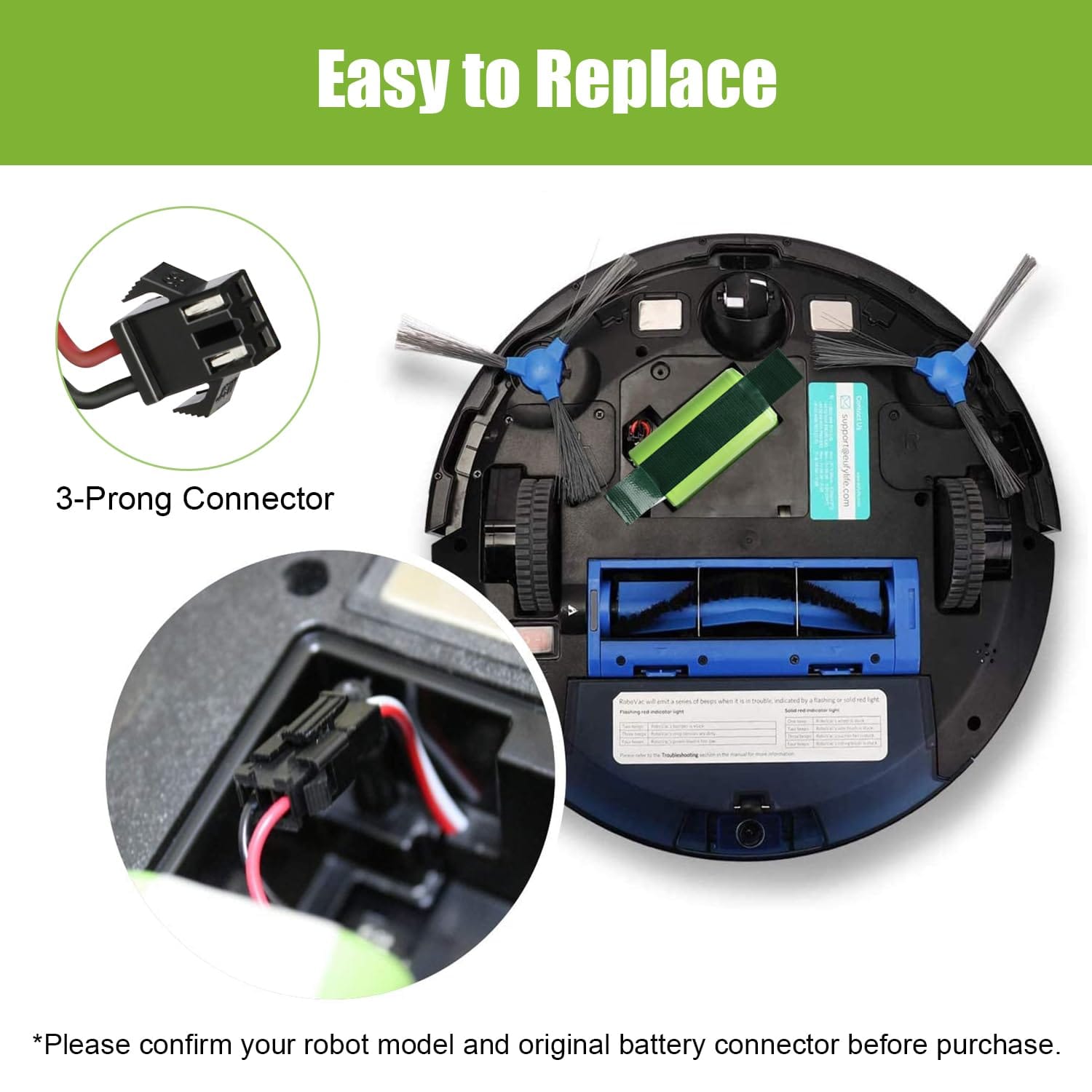 Kunlun 14.4V 2800mAh Lithium-Ion Battery Replacement for Eufy and Ecovacs Robot Vacuums - Review Image 3