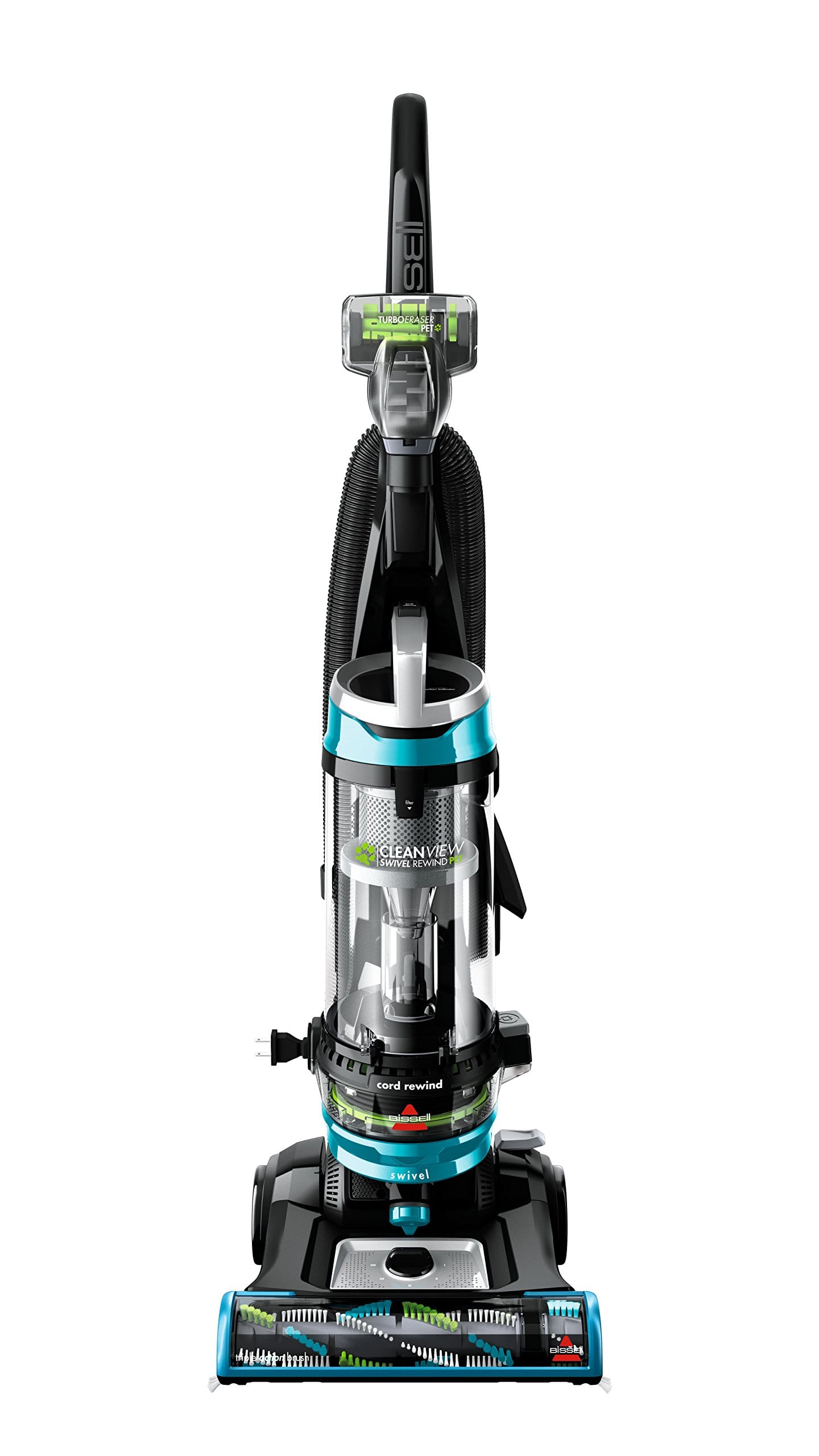 Lightweight Bissell Cleanview Swivel Pet Upright Bagless Vacuum with Automatic Cord Rewind