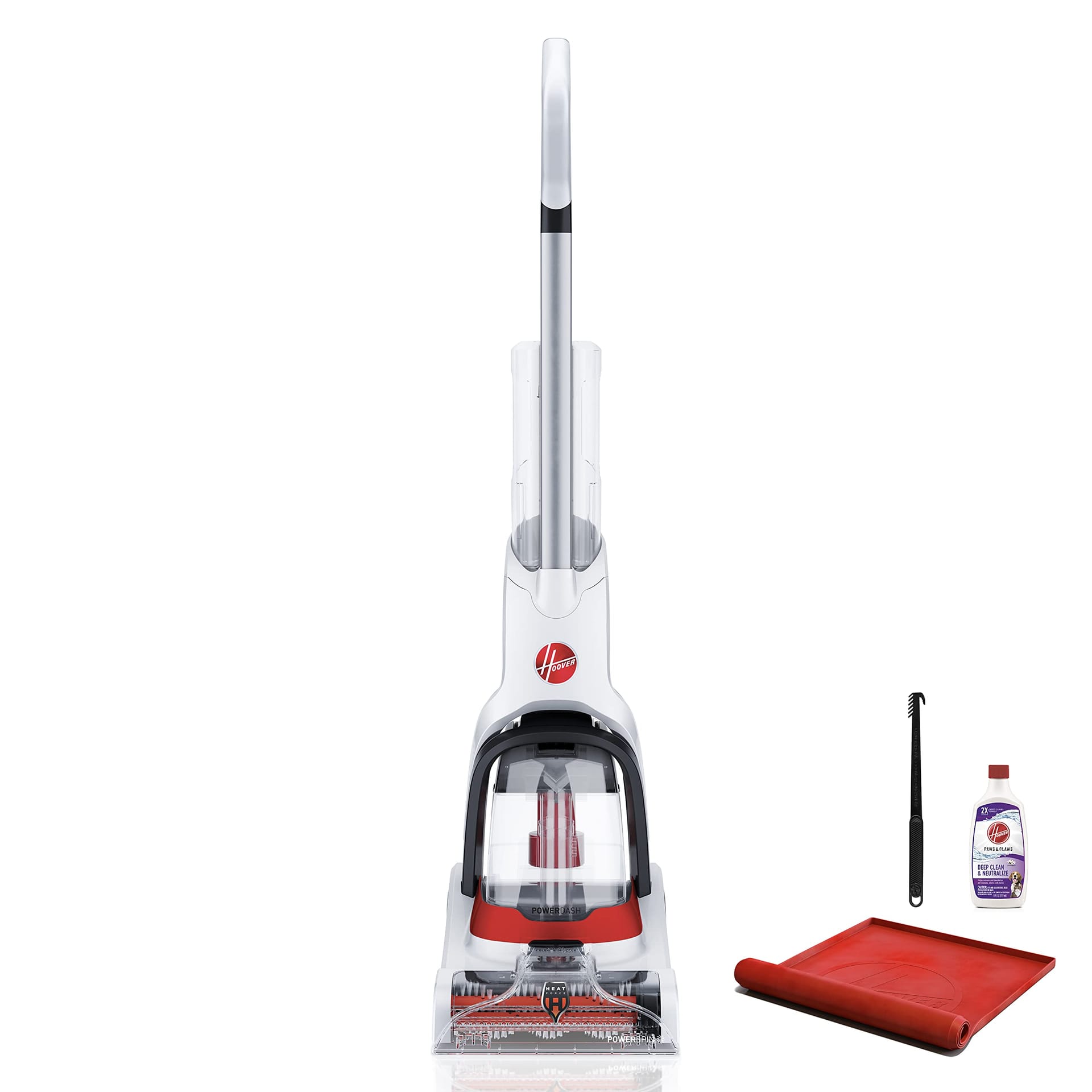 Hoover Powerdash Pet+ Compact Carpet Cleaner Machine with Storage Mat - Lightweight, Powerful Pet Stain Remover and Deodorizer - FH50704V, White