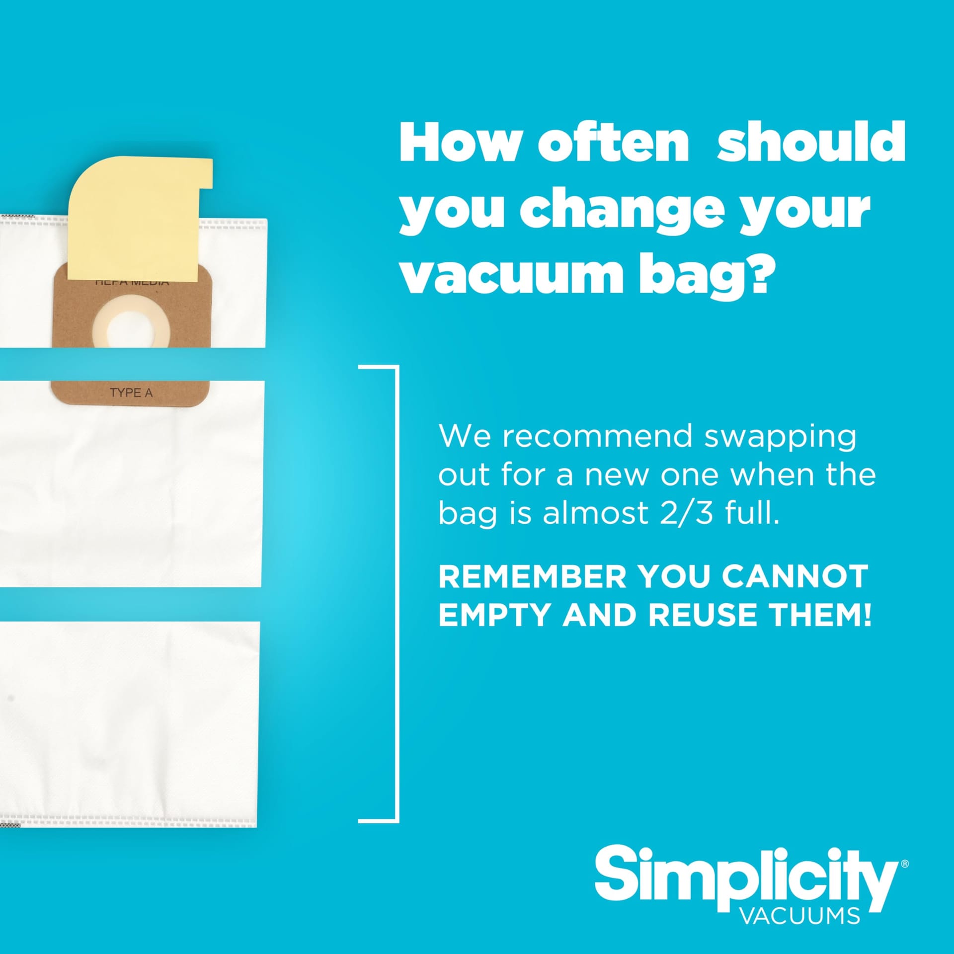 Genuine Simplicity Type A Certified HEPA Vacuum Bags | Fit S20EZM Allergy Upright | 6-Pack Set - Review Image 4