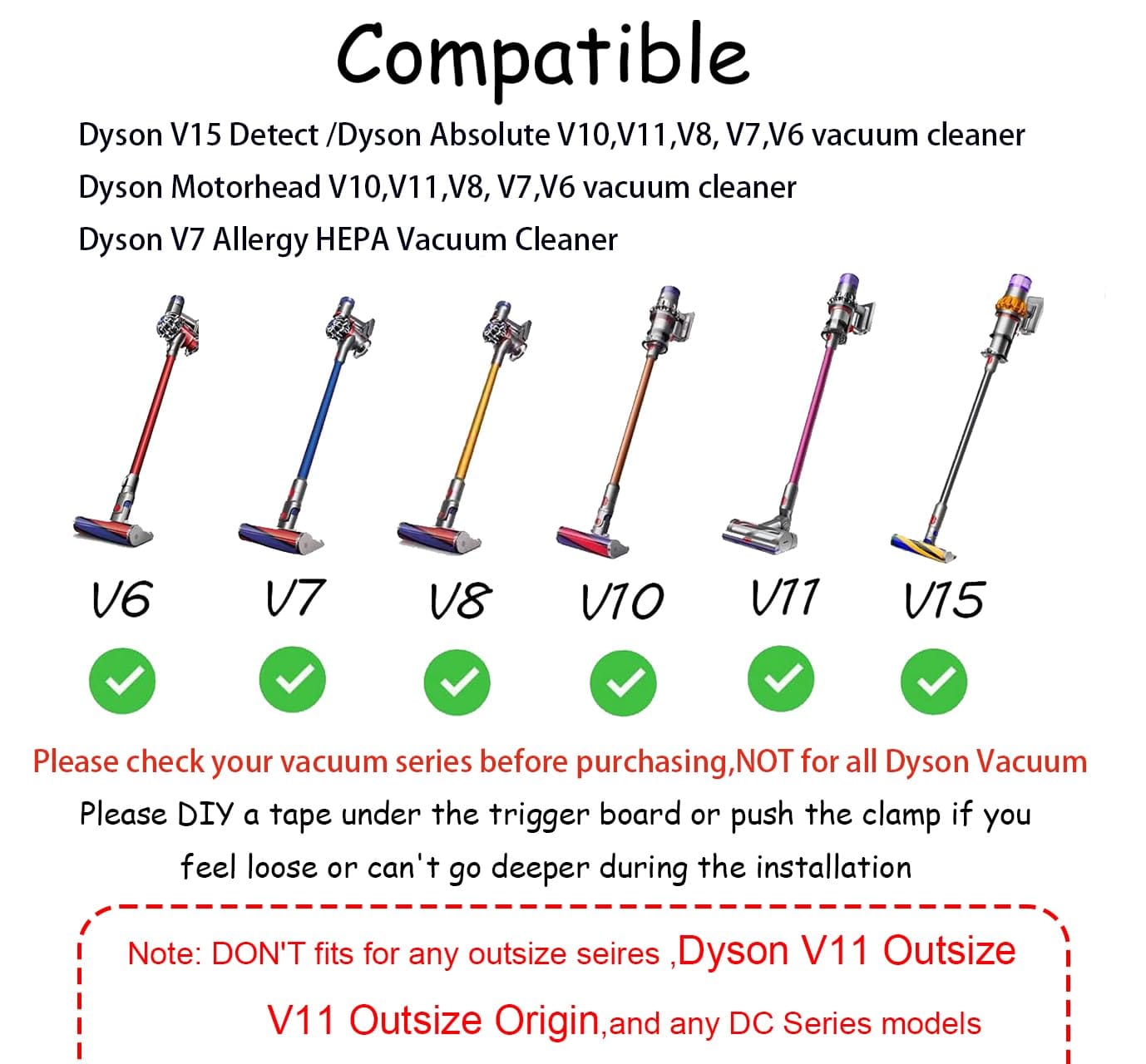 Reeyear Trigger Lock Clamp for Dyson V10 V11 V8 V7 V6 Vacuum Cleaner, Power Button On/Off Control Accessory with Release Switch, 1 Pack - Review Image 2
