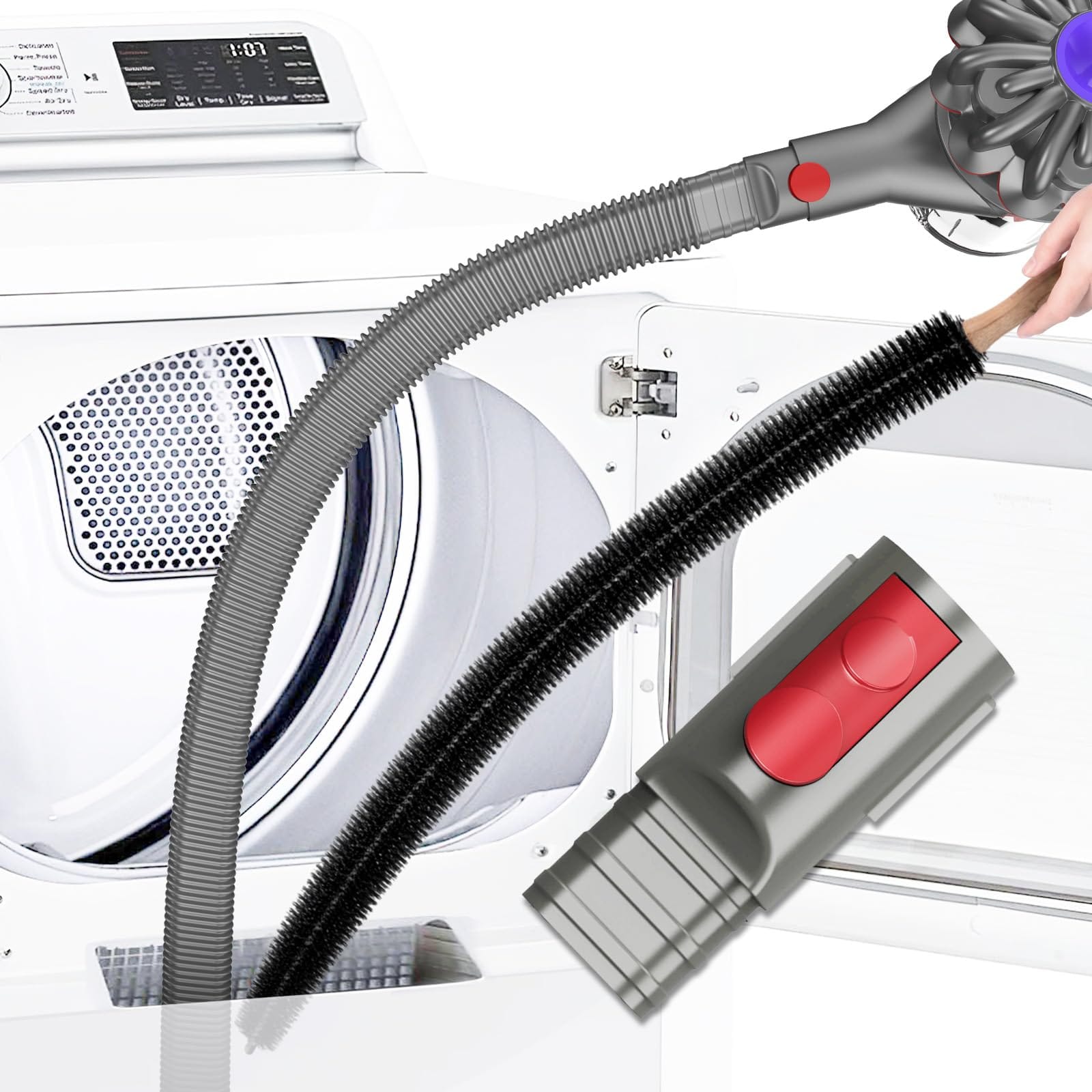 Sealegend Dryer Vent Cleaner Kit Compatible With Dyson V7 V8 V10 V11 V15 Models - Lint Remover Brush Vacuum Hose Attachment for Efficient Cleaning
