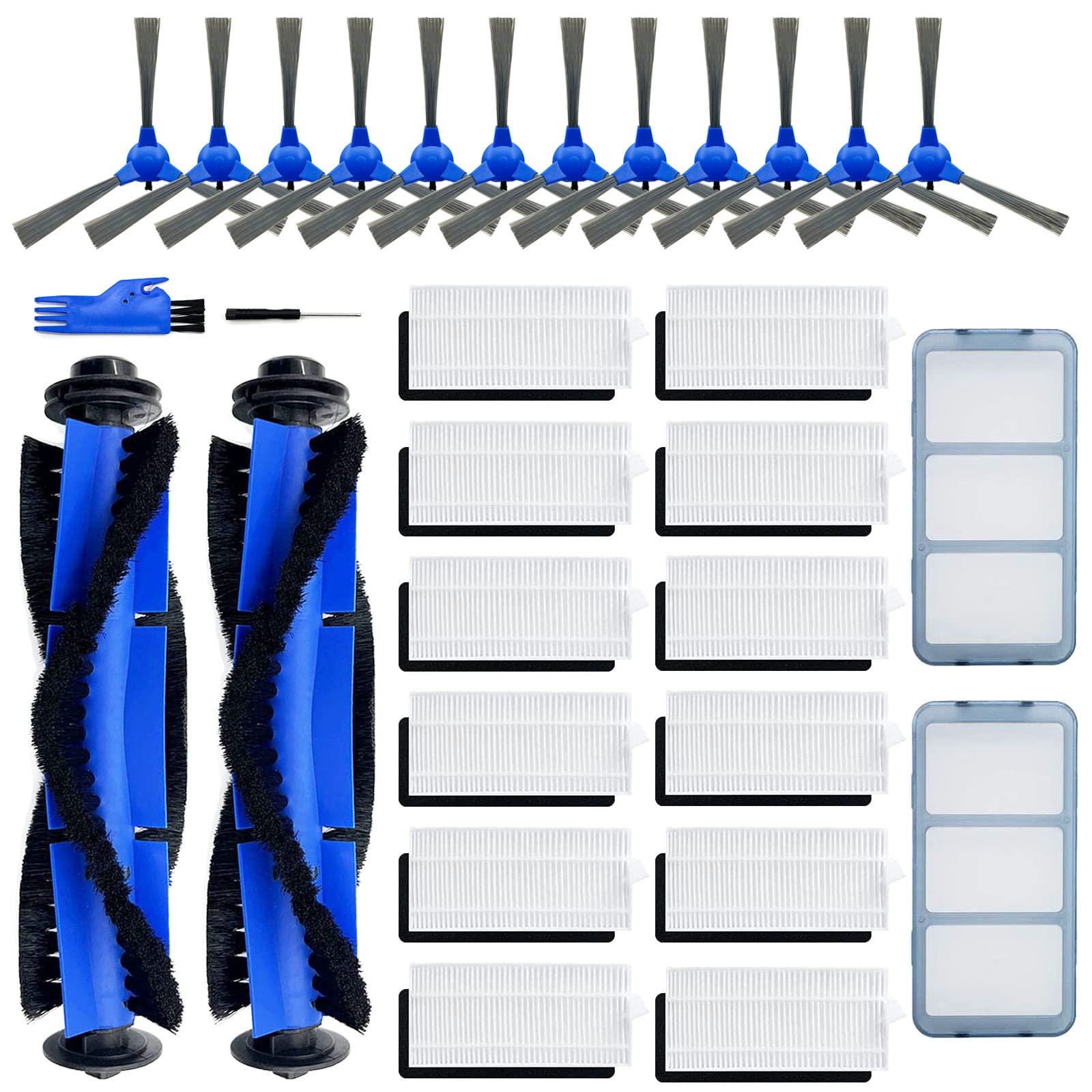 28-Piece Replacement Part Kit for Eufy Robovac 11S, 15C, 30, 30C, 12, 35C, 25C, 15T Robotic Vacuums