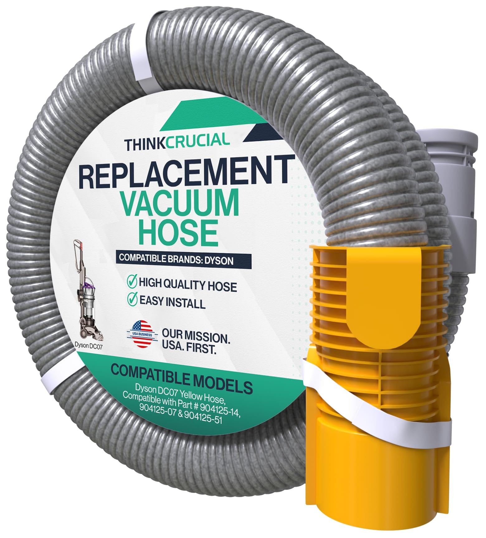 High-Quality Dyson DC07 Vacuum Hose Replacement Compatible with Part# 904125-14, 904125-07 & 904125-51 by Think Crucial