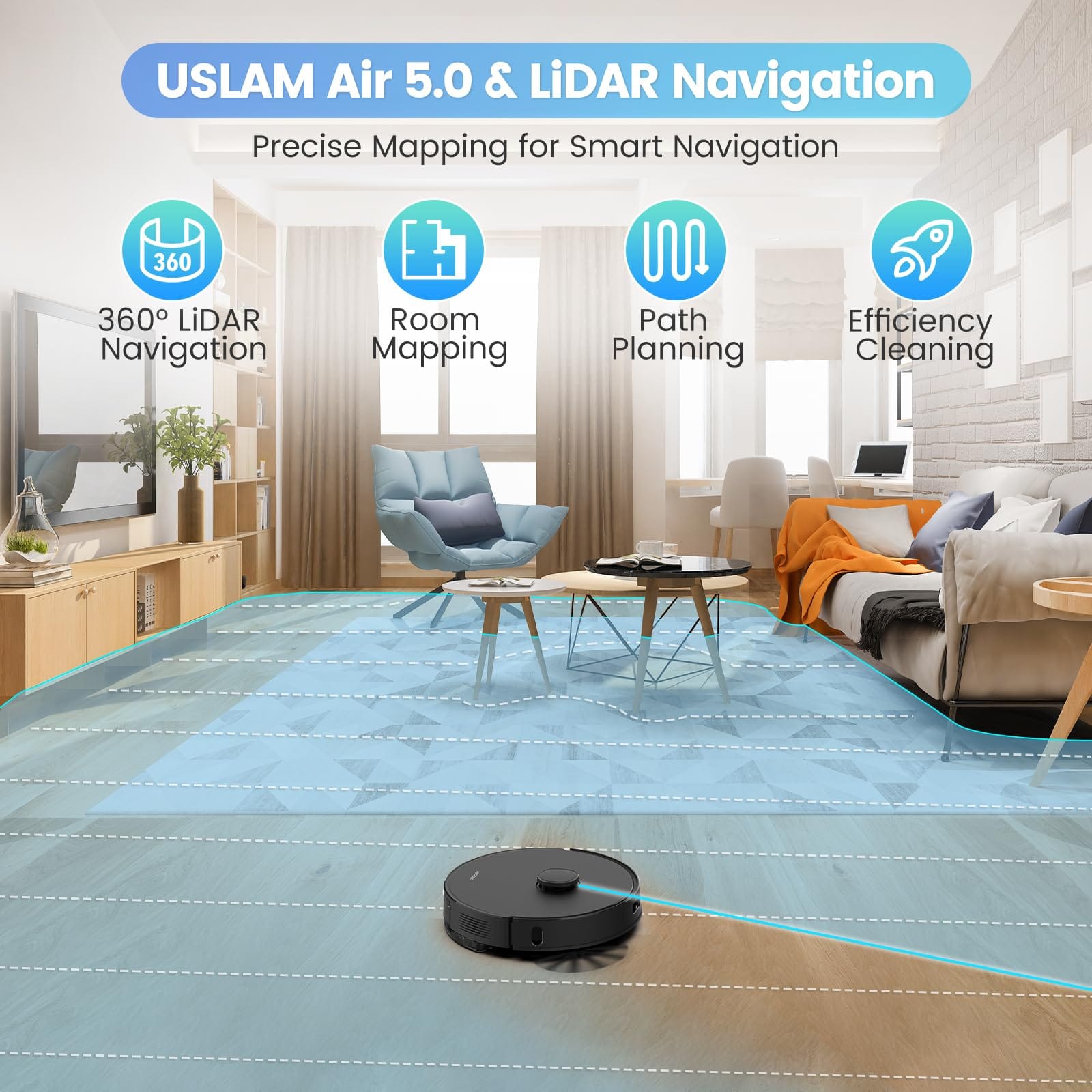 Self-Emptying Airrobo T20+ Robot Vacuum and Mop Combo with 180Mins Runtime for Pet Hair, Hardwood Floors, and Carpet - Wi-Fi/App/Alexa/Remote Control, Home Mapping & Schedule - Review Image 4