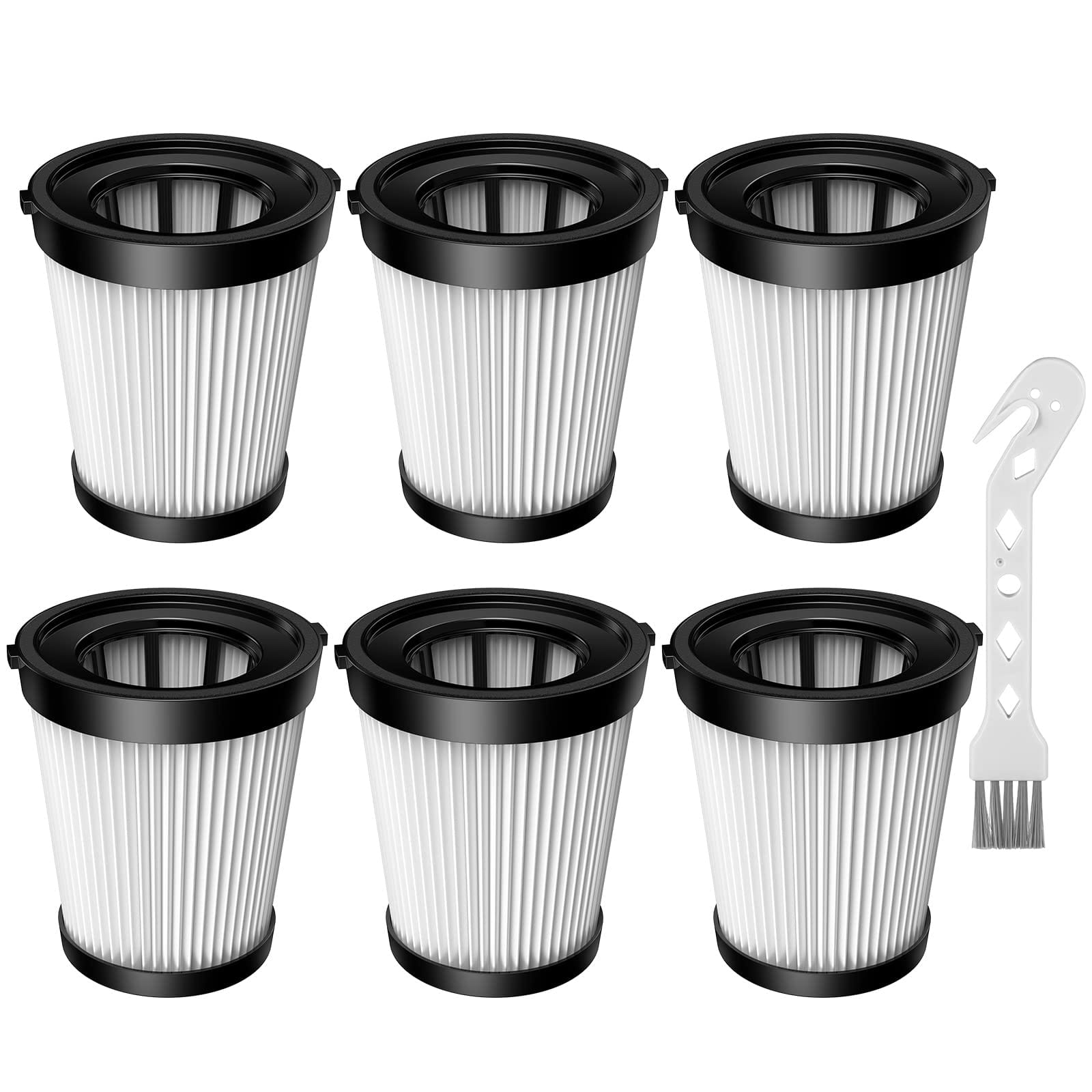 6-Pack FSV001 HEPA Filter Set for Cordless Stick Vacuum Cleaners - Compatible with Fabuletta, Girnoor, Afoddon, Lubluelu, Oraimo, Besswin, Nequare