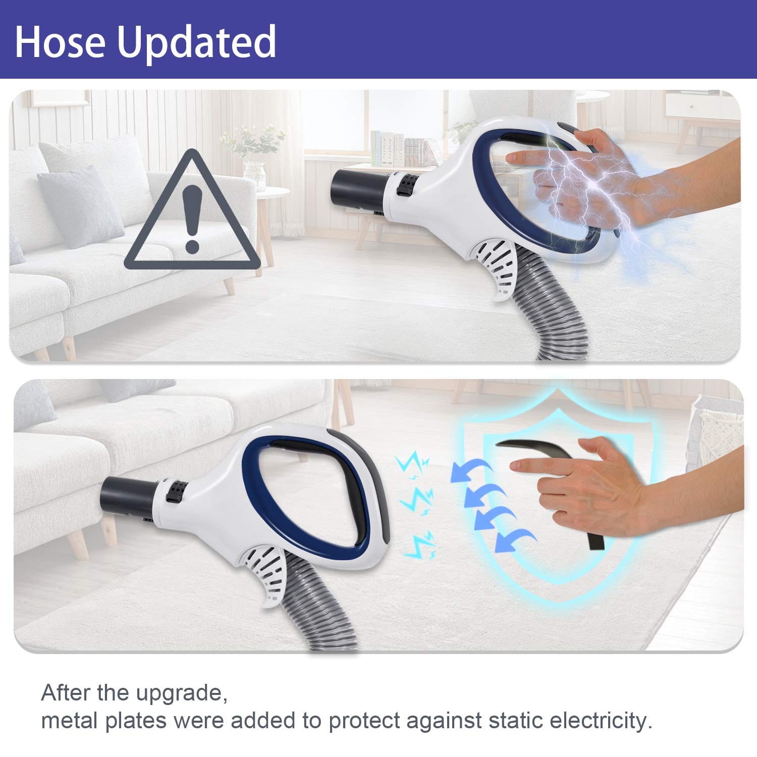 Premium PVC Upgraded Replacement Shark Rotator Hose Handle for NV500 - NV505, NV510 - NV520, NV552, UV560 | Replaces #1245Fc500 (Blue) - Review Image 4