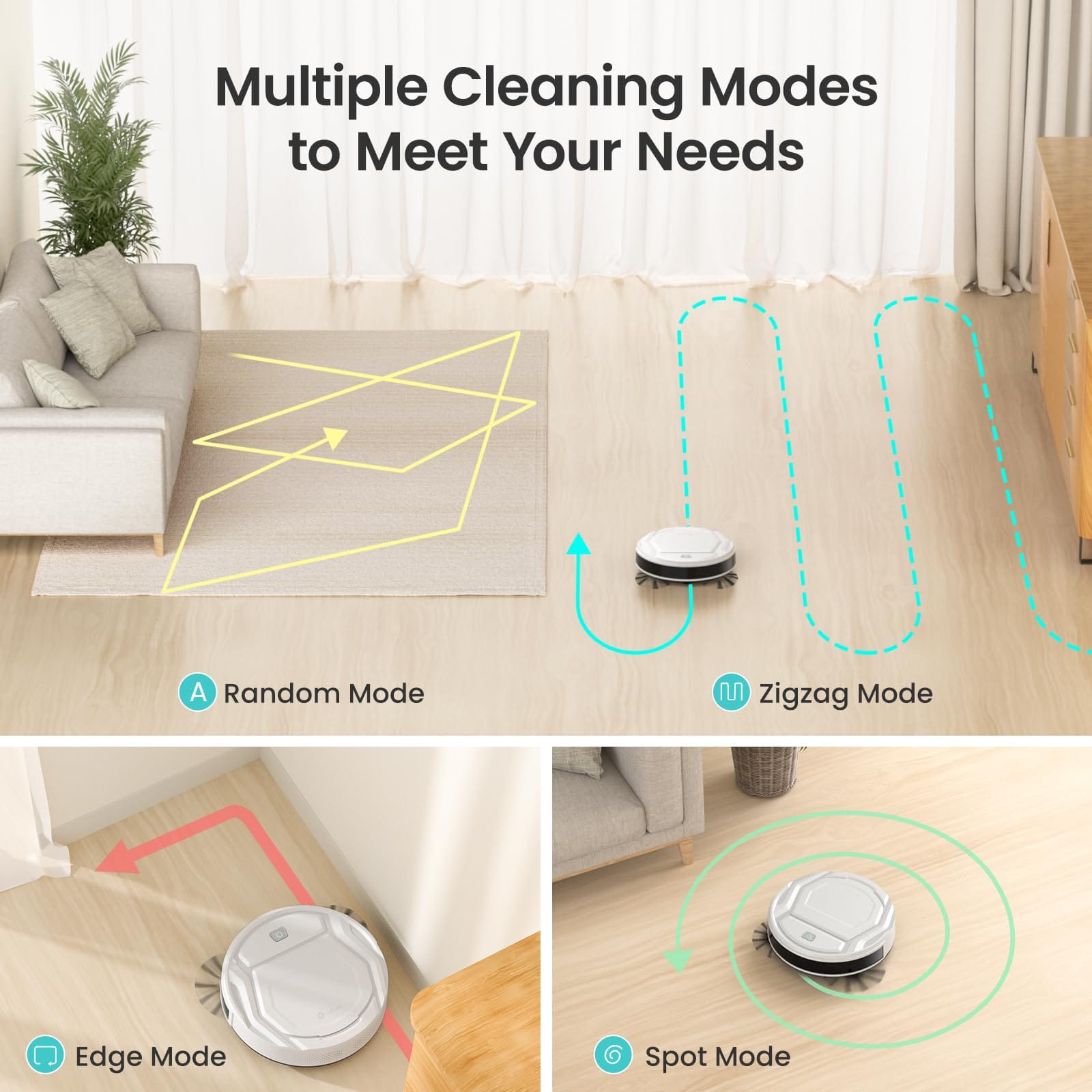 Lefant Robot Vacuum Cleaner with Strong Suction, 120 Mins Runtime, Wi-Fi Control - Ideal for Pet Hair & Hard Floors, M210 - Review Image 2