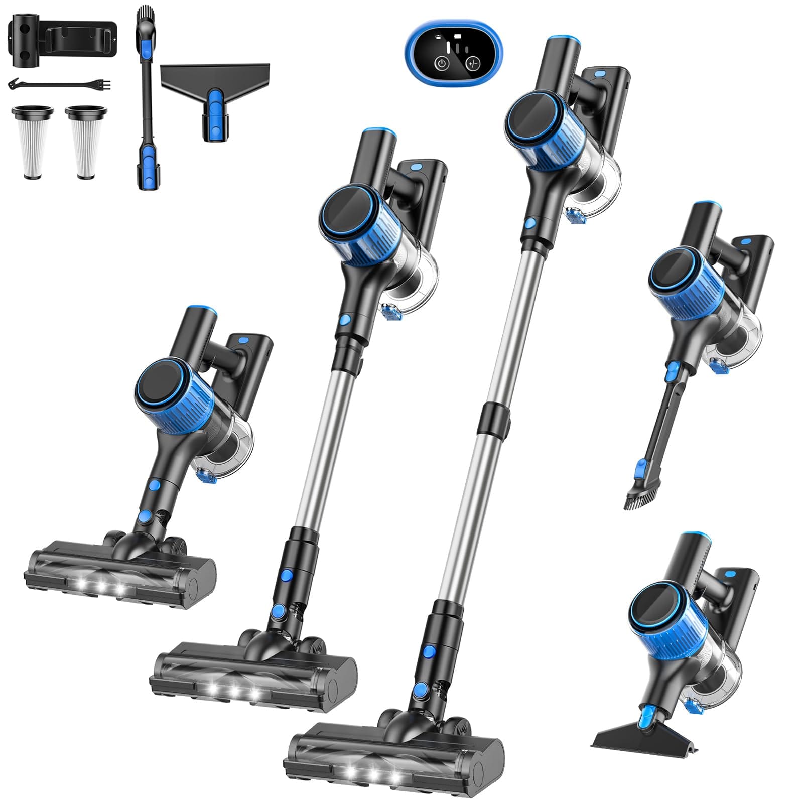 Budget-Friendly Cordless Stick Vacuum Cleaner, 30Kpa 8-In-1 with LED Display & Detachable Battery