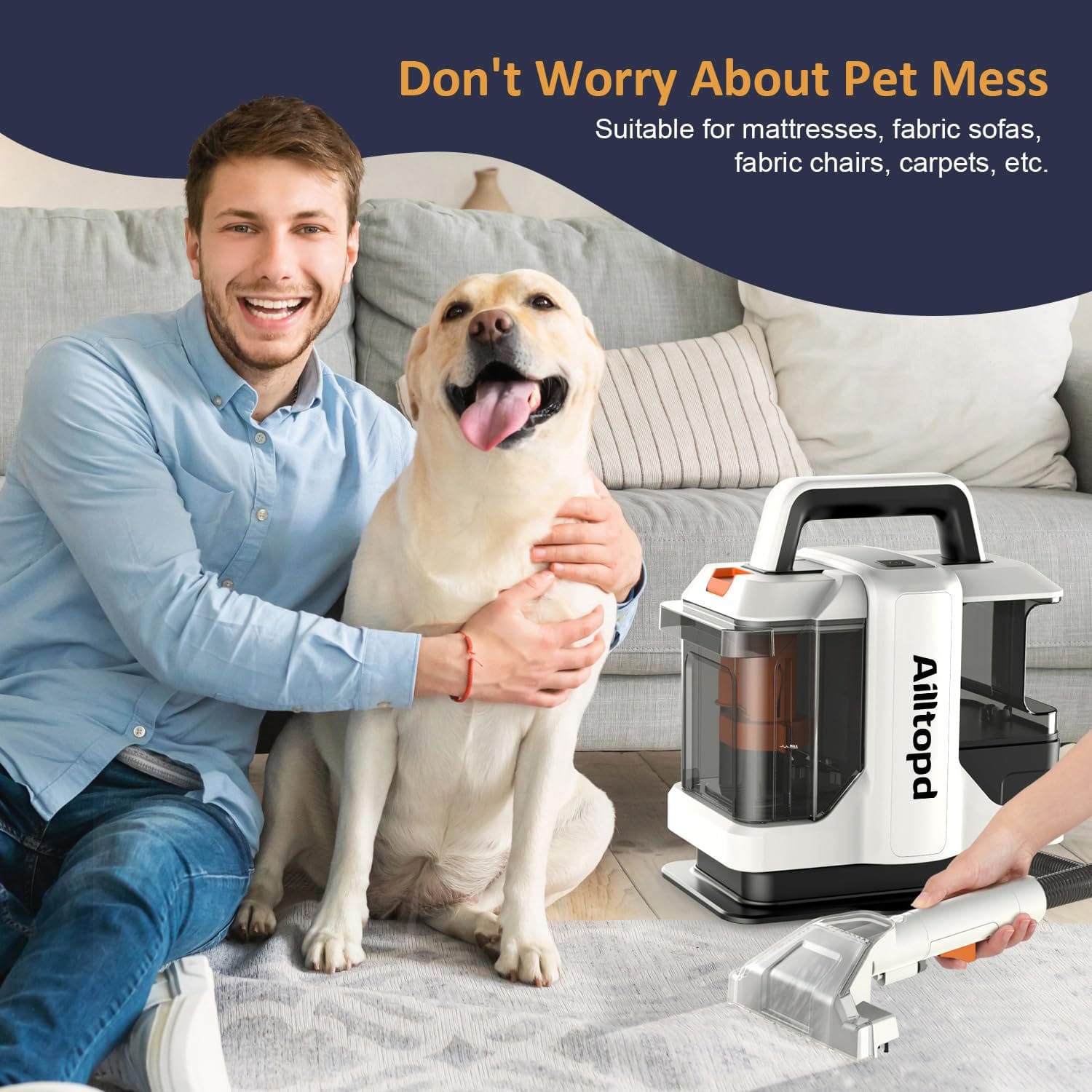 Portable Carpet & Upholstery Spot Cleaner with Powerful Suction for Deep Stain Cleaning - Review Image 5