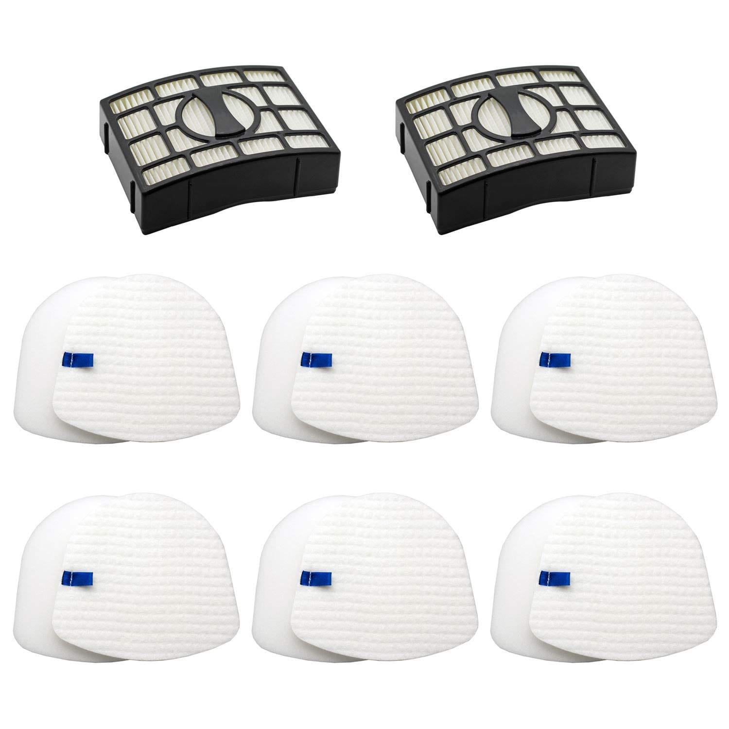 Replacement Vacuum Filters Kit for Shark Navigator Zero-M Lift-Away Upright Vacuum - 2 Post Filters + 6 Foam & Felt Filters, XHEPA560 & XFFK560