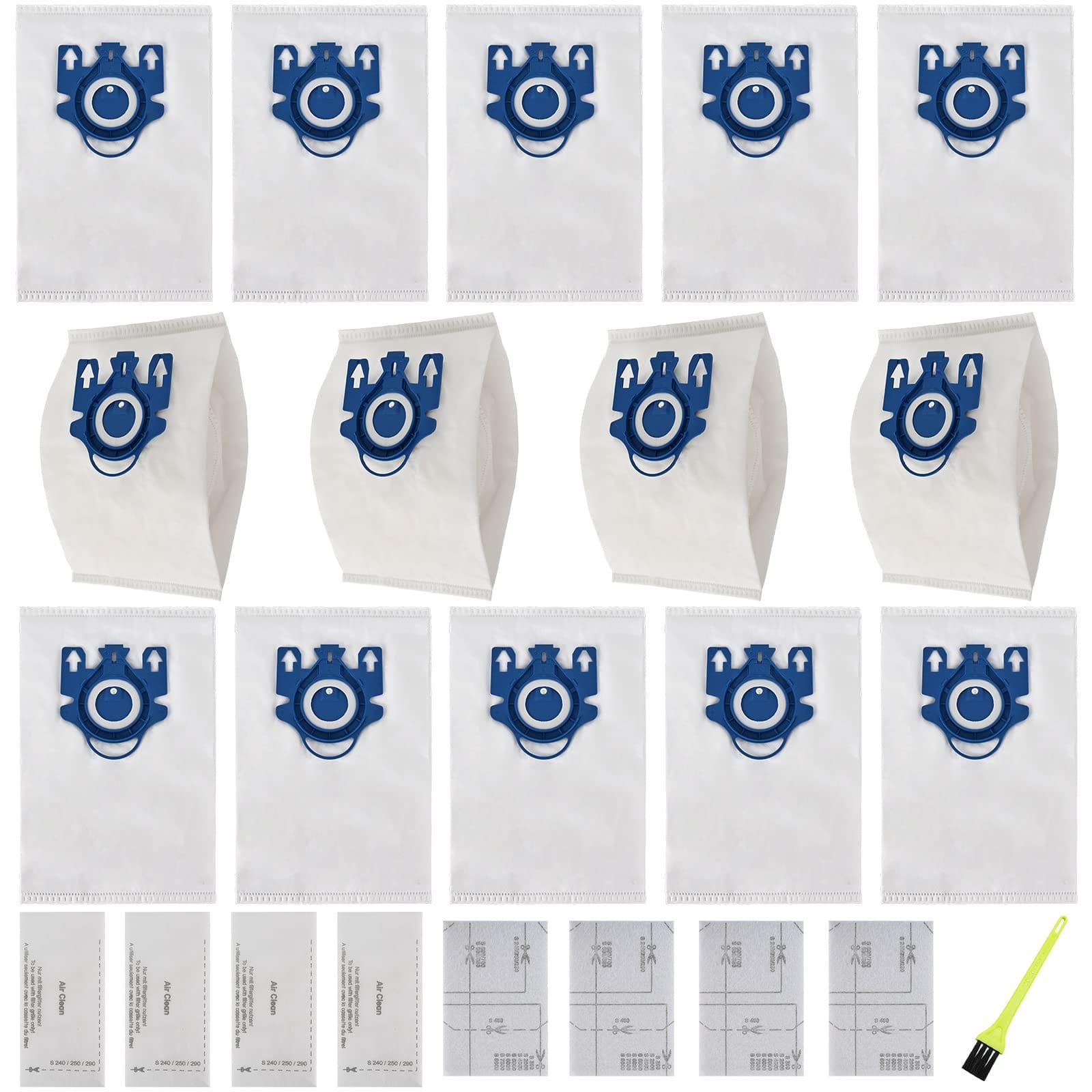 Pack of 14 3D Airclean GN Vacuum Bags Replacement Kit for Miele Classic C1, Complete C1, C2, C3 Series