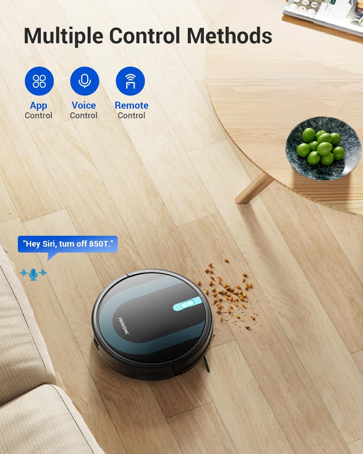 Proscenic 850T Wifi Robot Vacuum and Mop with Gyro Navigation, Boundary Strip, Self-Charging - Ideal for Hard Floors and Carpets, HEPA Filter, Budget-Friendly - Review Image 5