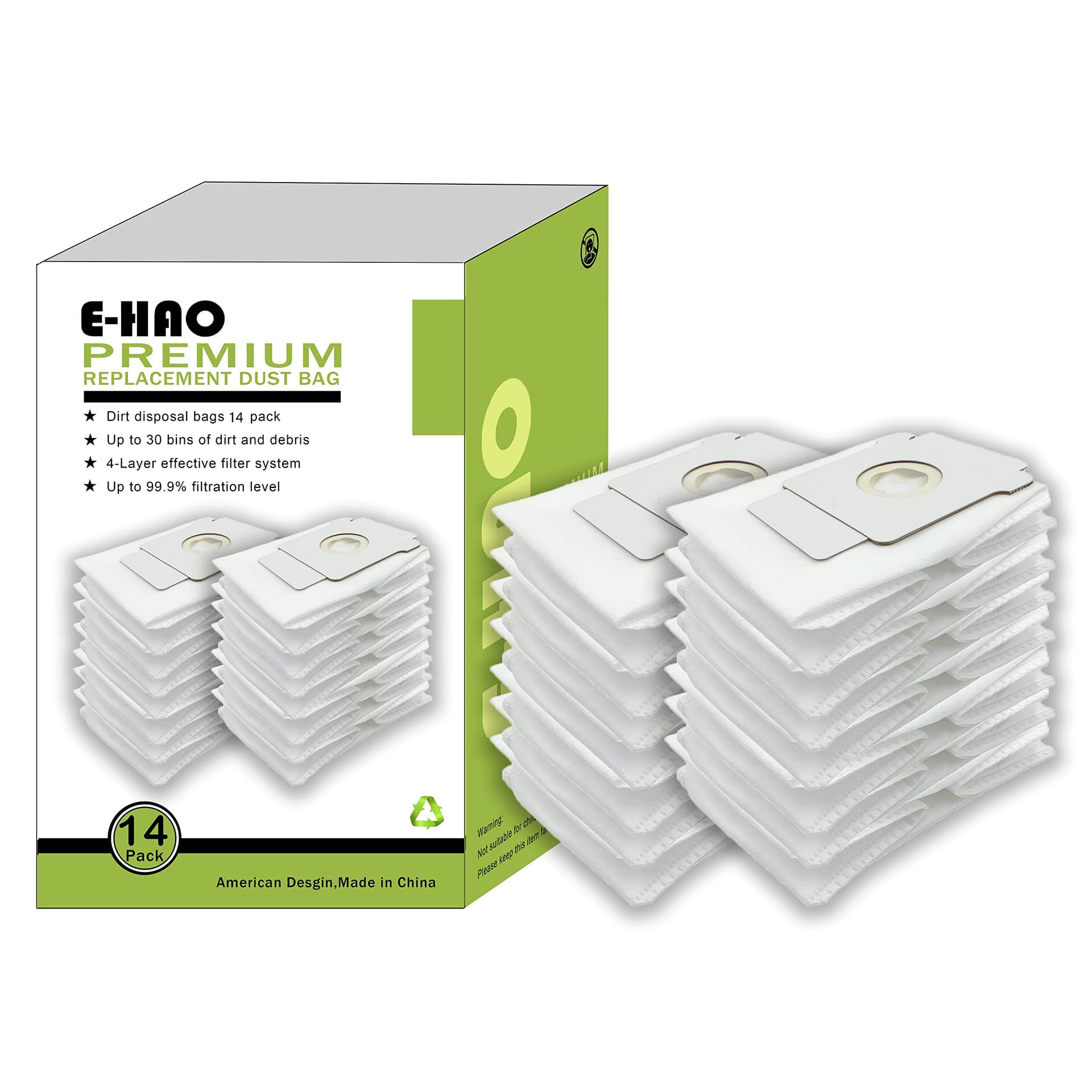 14-Pack HEPA Vacuum Bags Compatible with iRobot Roomba i, j, and s Series - Replacement Dust Bags for Roomba J6+/J7+/J8+/i1+/i2+/i3+/i4+/i5+/i6+/i7+/i8+/s9+ Automatic Dirt Disposal