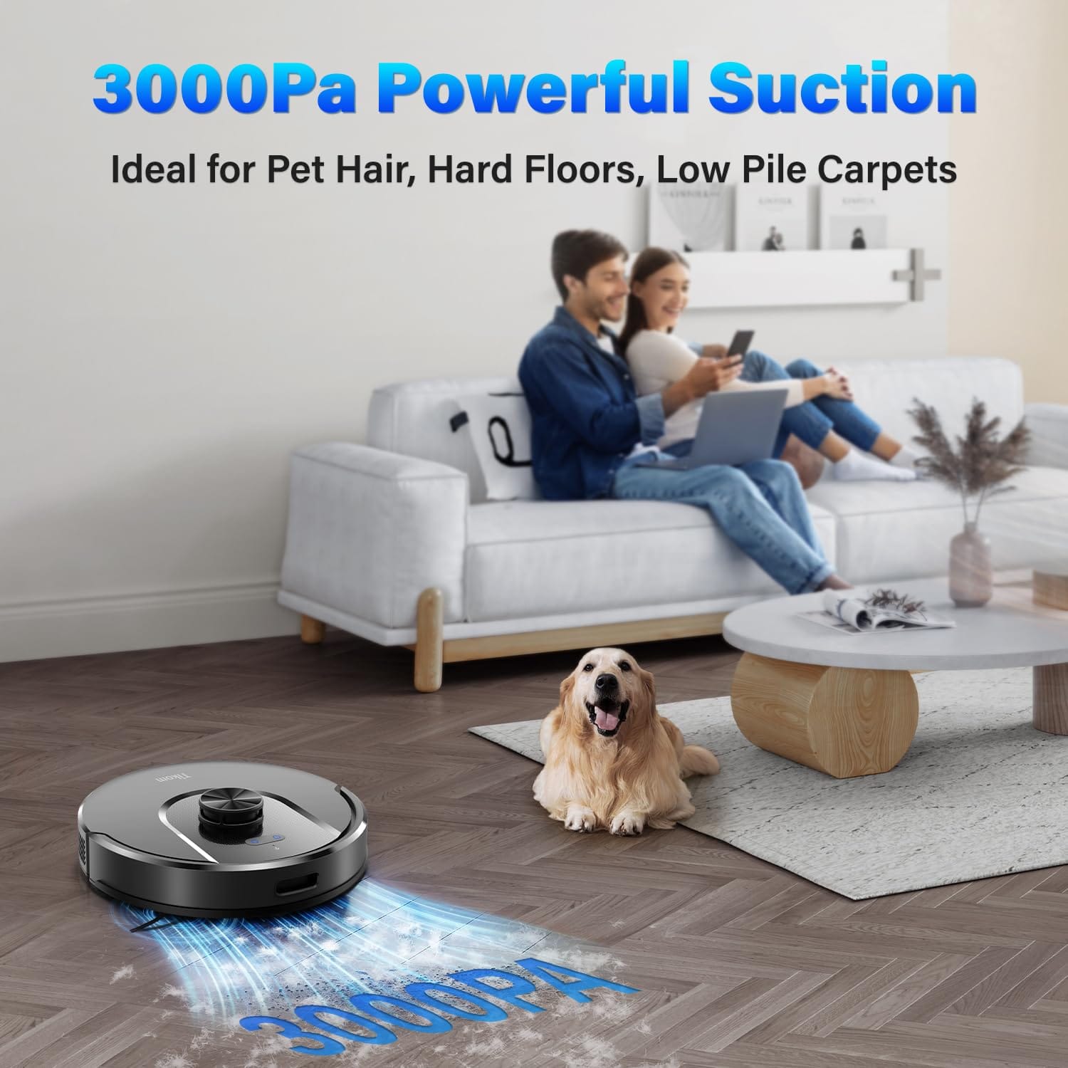 Tikom L8000 Robot Vacuum and Mop with Laser Lidar Navigation, 3000Pa Suction, Self-Charging - Ideal for Pet Hair, Carpet, Hard Floor - Review Image 2