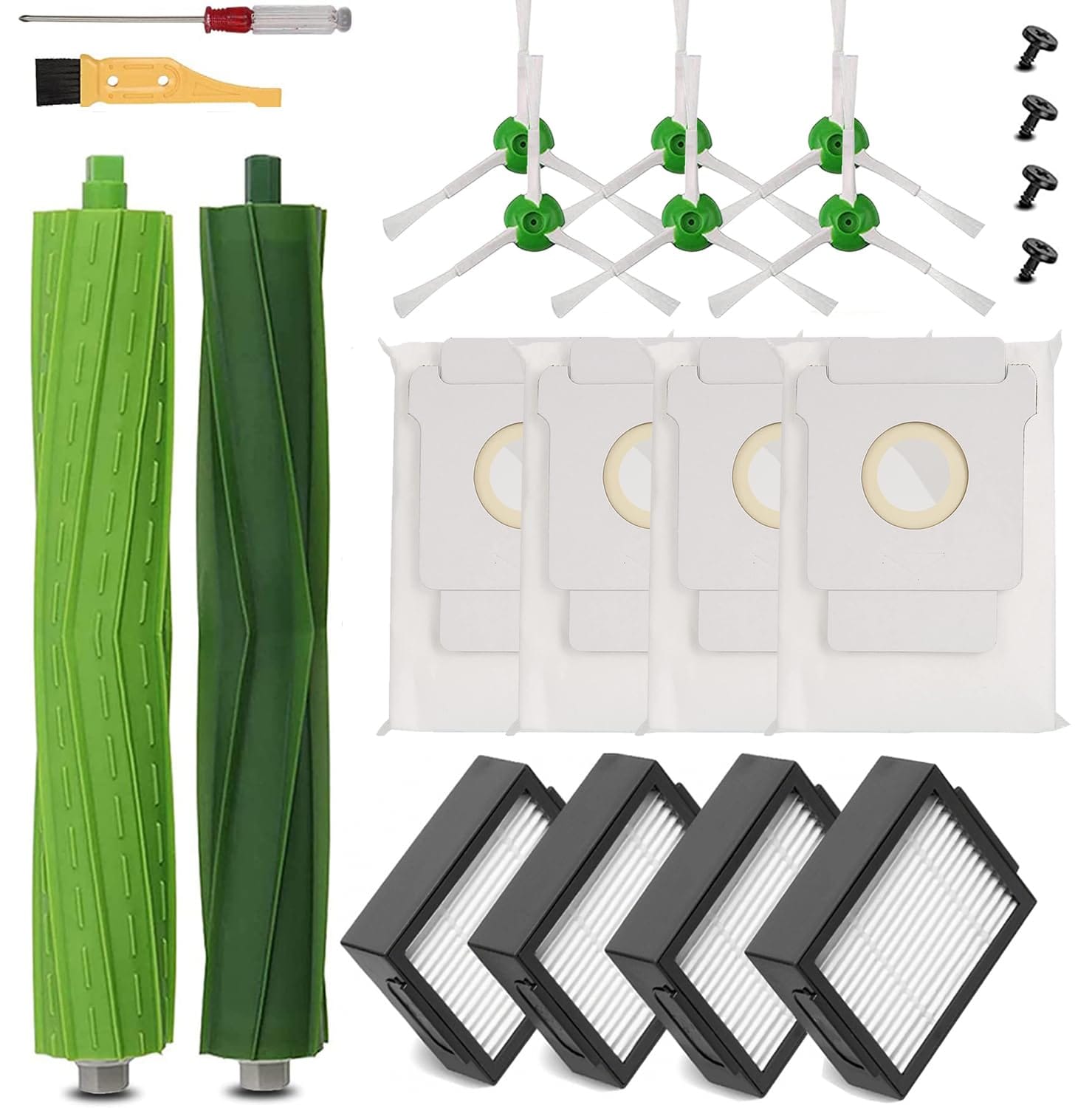 Replacement Parts Kit for iRobot Roomba i7 i7+ i3 i3+ i4 i4+ i6 i6+ i8 i8+ j7 j7+ E5 E6 E7 Vacuum Cleaner - HEPA Filters, Brushes, Accessories