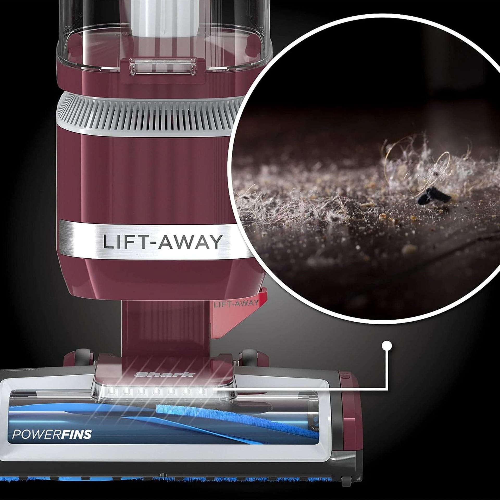 Shark Navigator Lift-Away Advanced Upright Vacuum with PowerFins Brush Roll, LED Headlights and Swivel Steering - Red (Renewed) - Review Image 3
