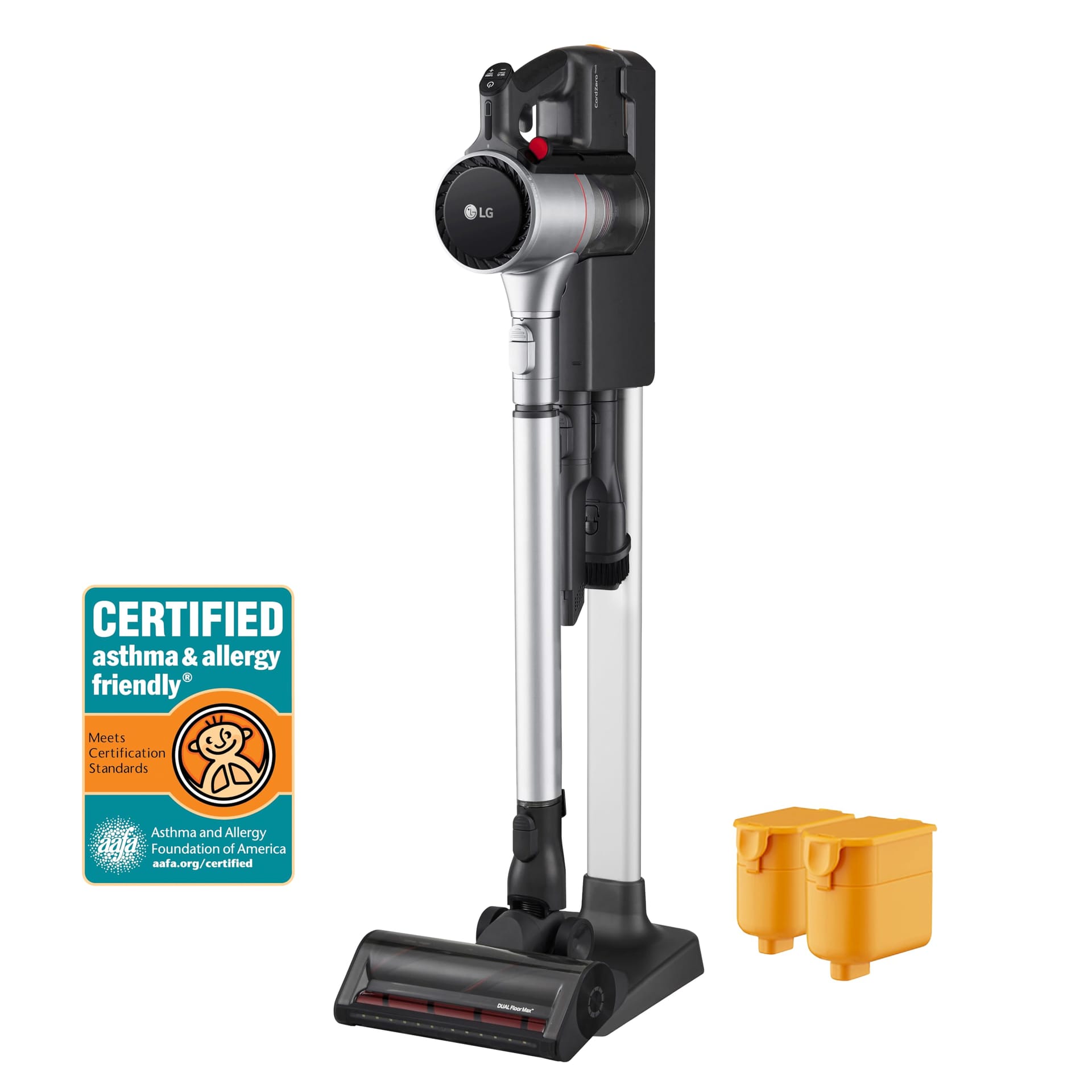 LG CordZero A925 Cordless Stick Vacuum Cleaner with 120 Minute Runtime, Extra Rechargeable Battery, Dual Floor Max 2024 Update, Lightweight - Cleans Carpet, Hardwood, Pet Hair - Portable Charging Stand